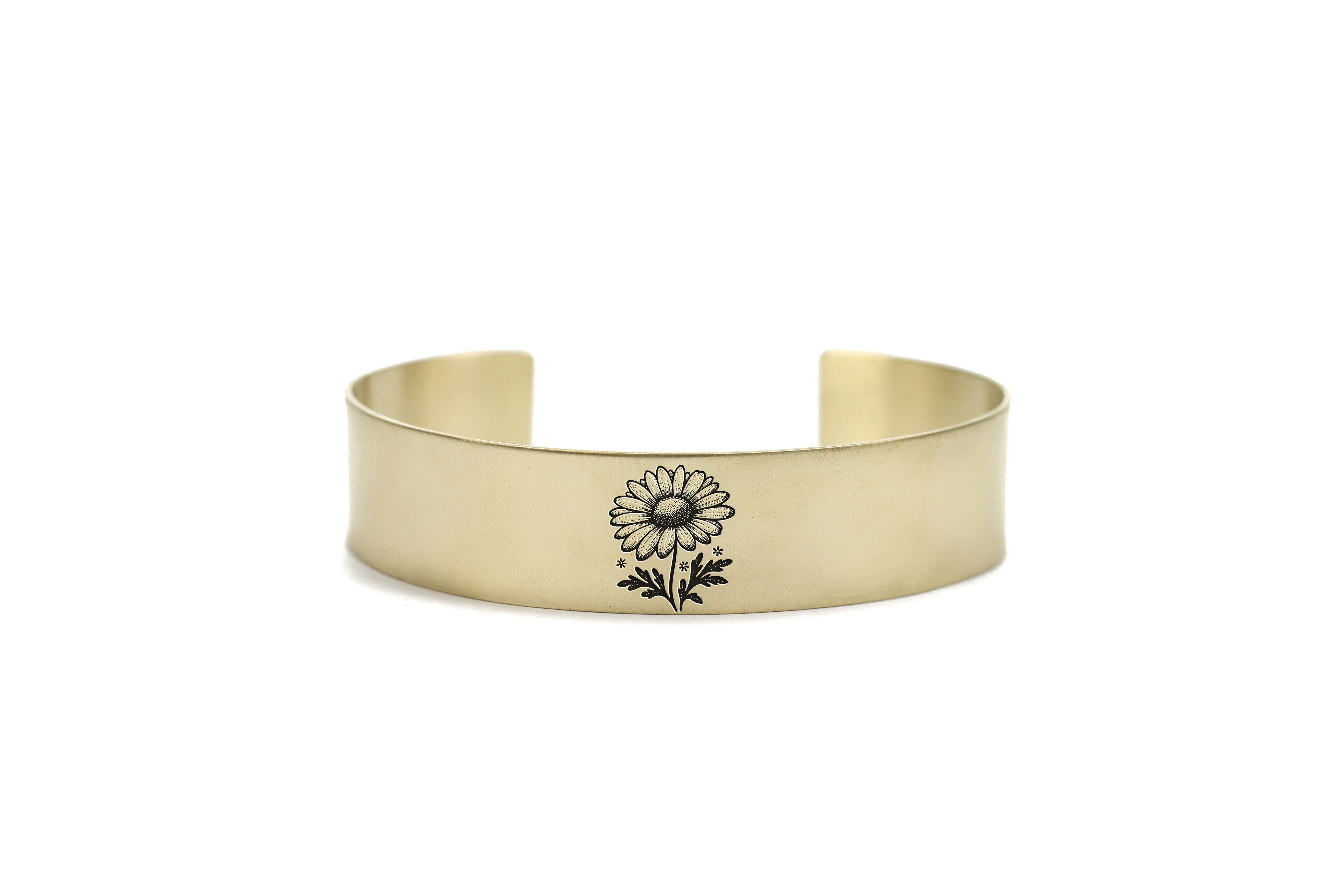 Engraved Sunflower Gold Bracelet
