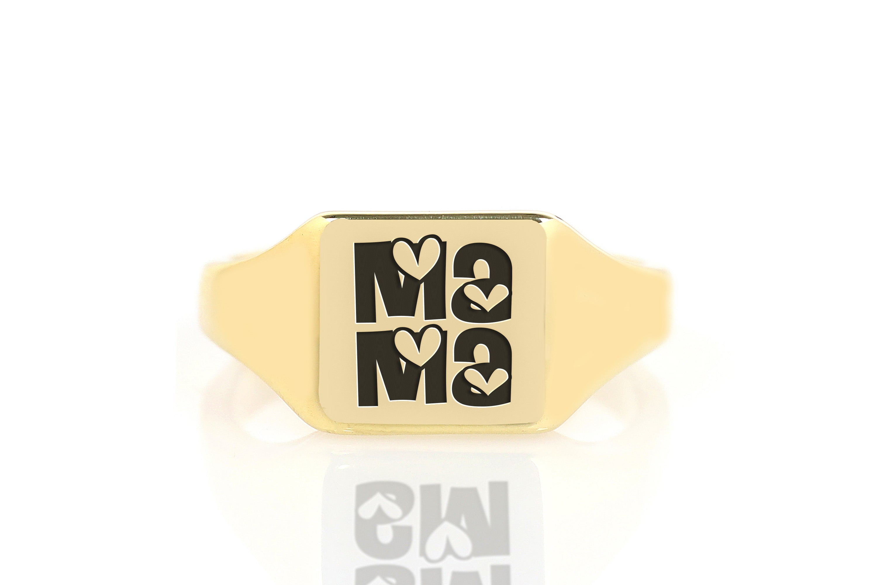 Engraved Mama Signet Ring