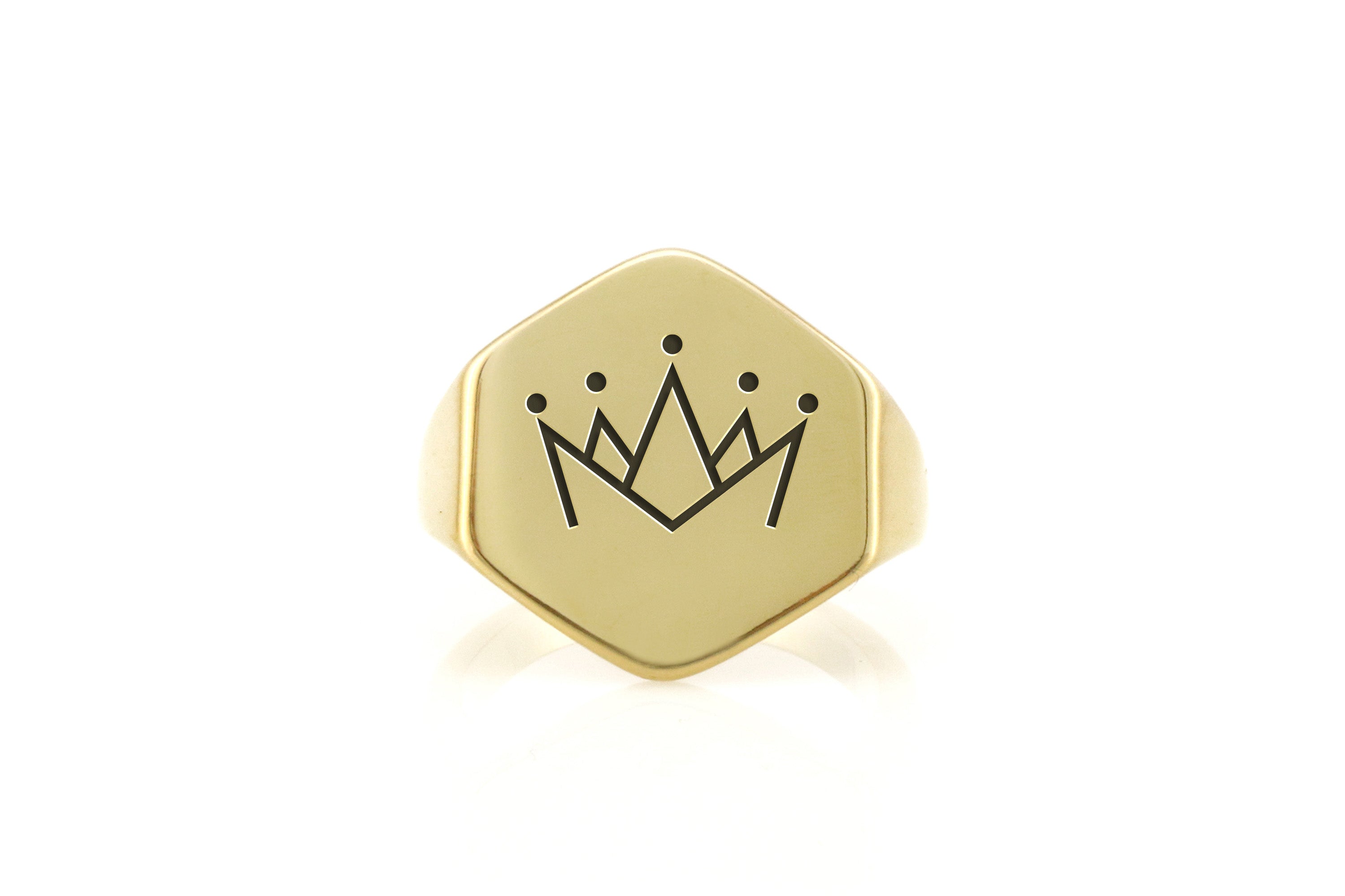 Custom Crown Gold Signet Ring