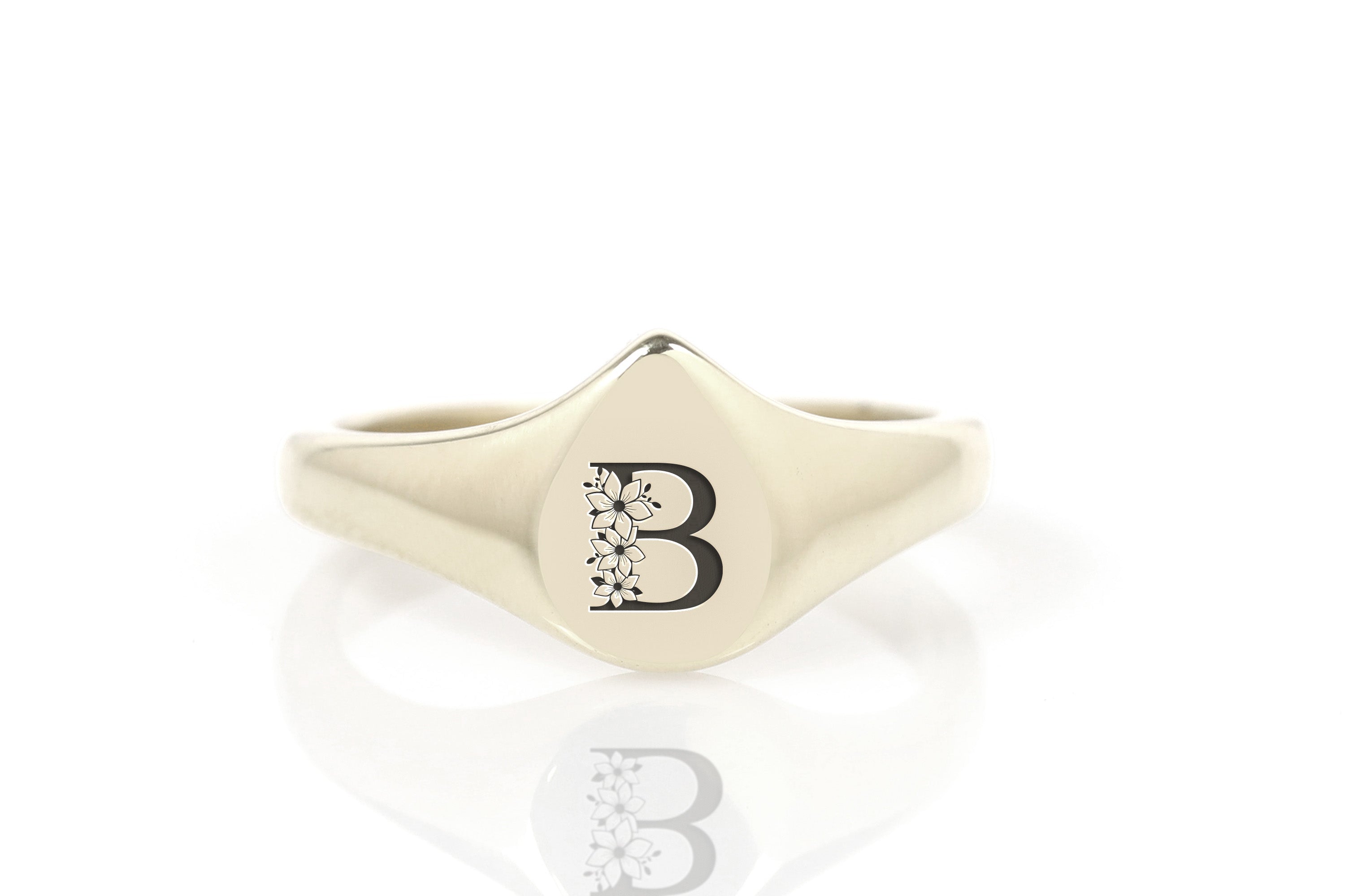 925 Sterling Silver Letter Ring