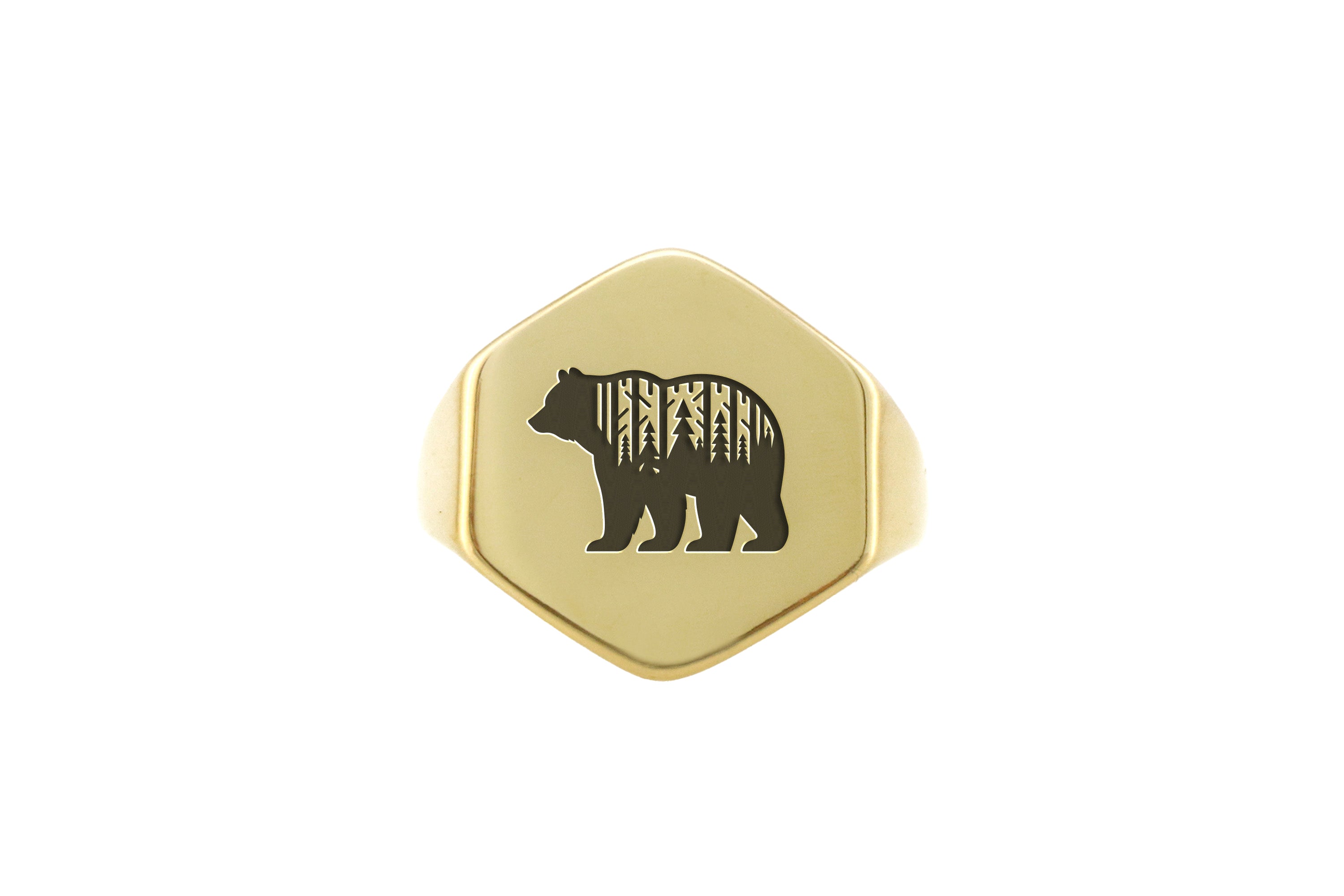 Forest Bear Engraved Ring