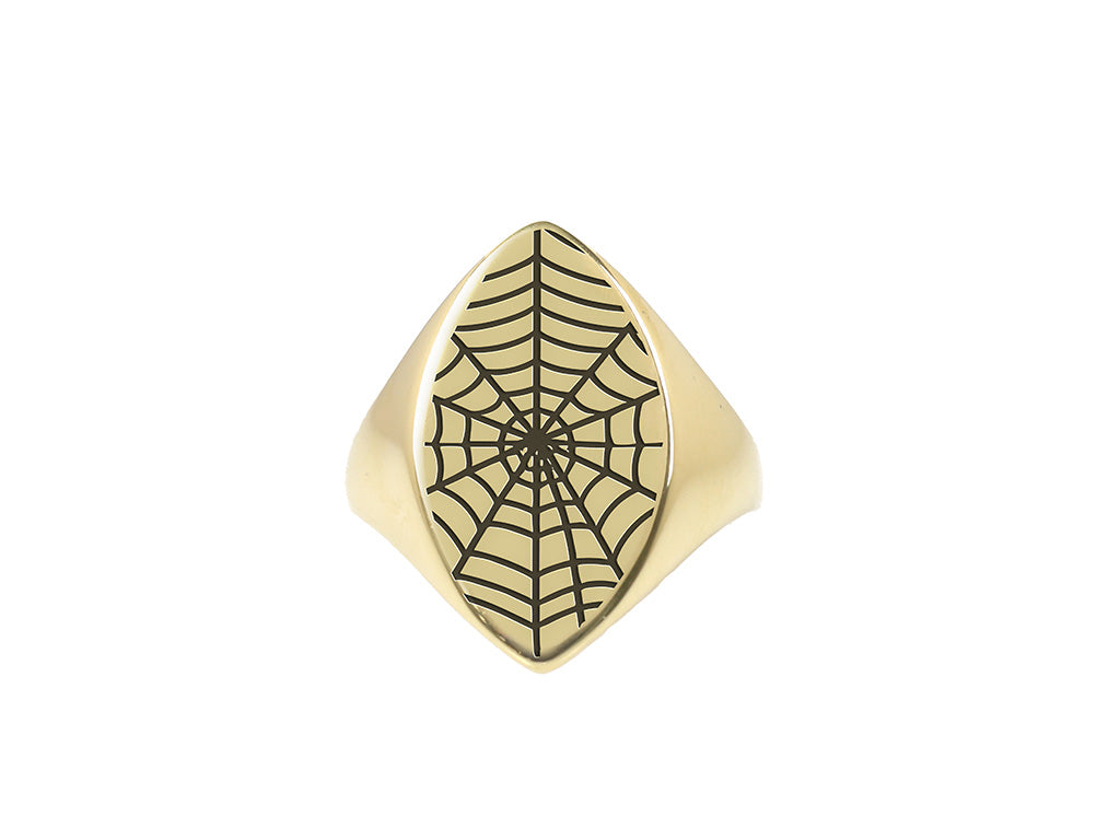 Cobweb Gold Signet Ring