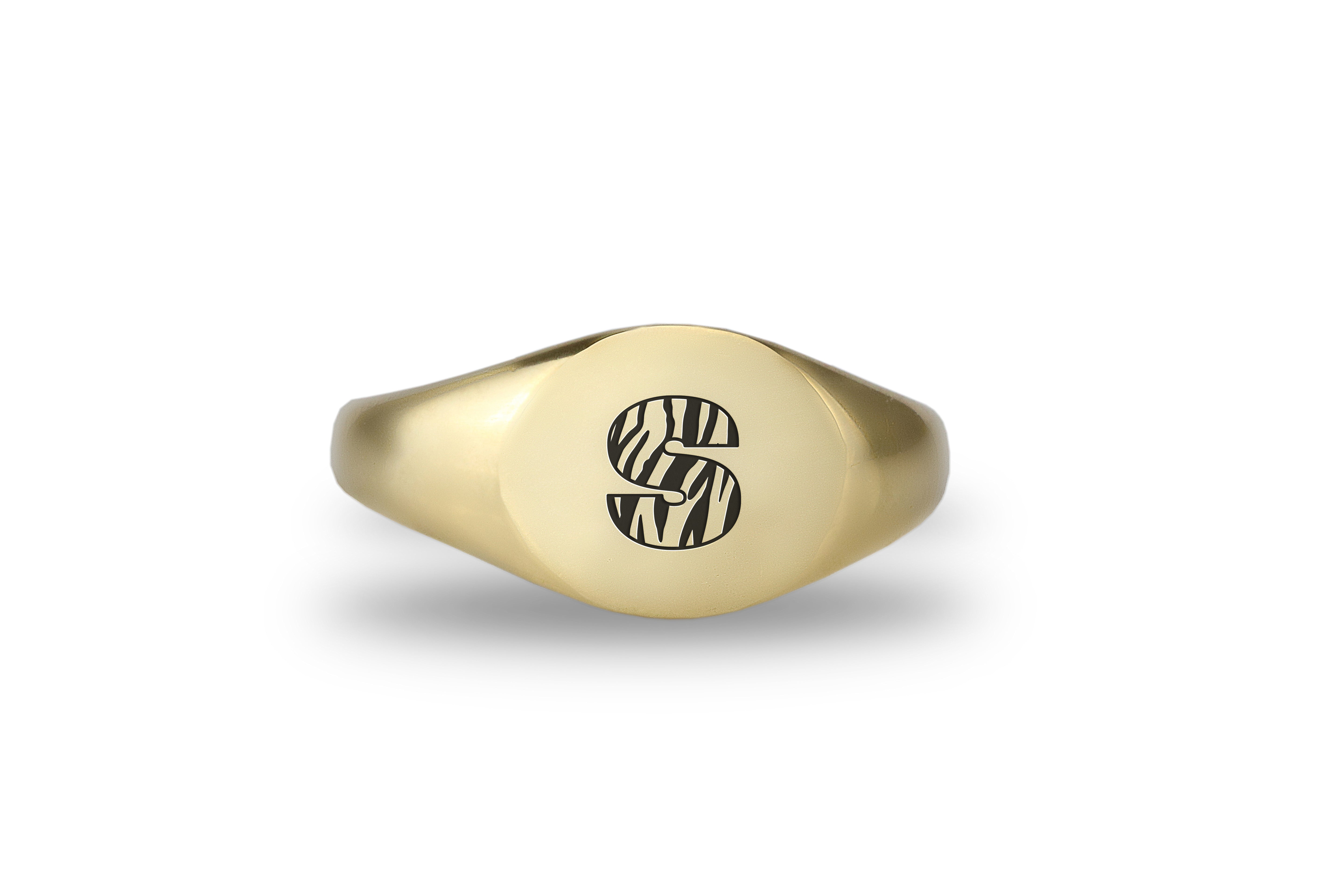 Custom Pattern Letter Signet Ring