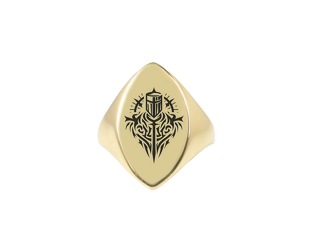 Custom Knight Gold Signet Ring