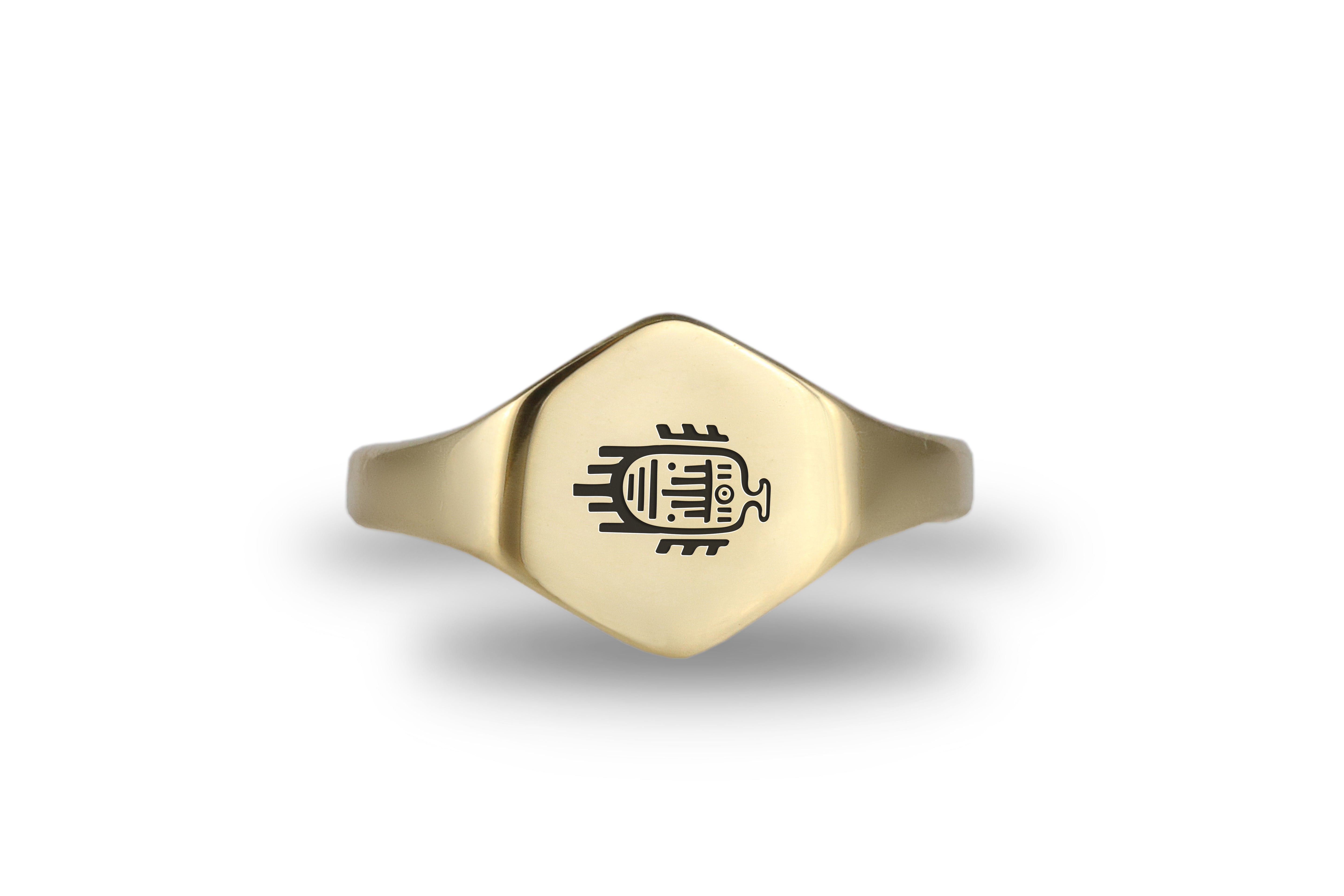 Aztec Fish Signet Ring