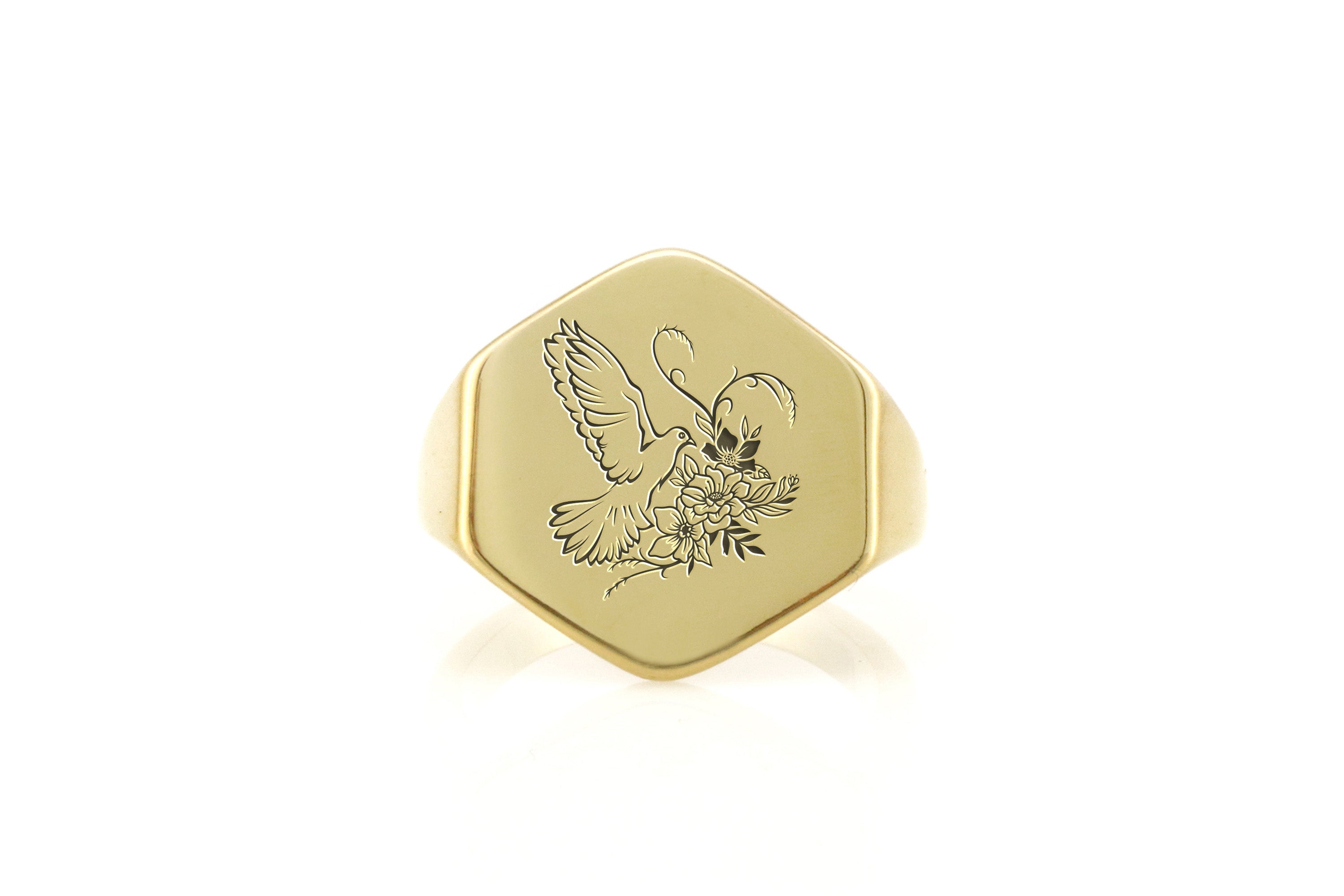 Floral Pigeon Statement Ring