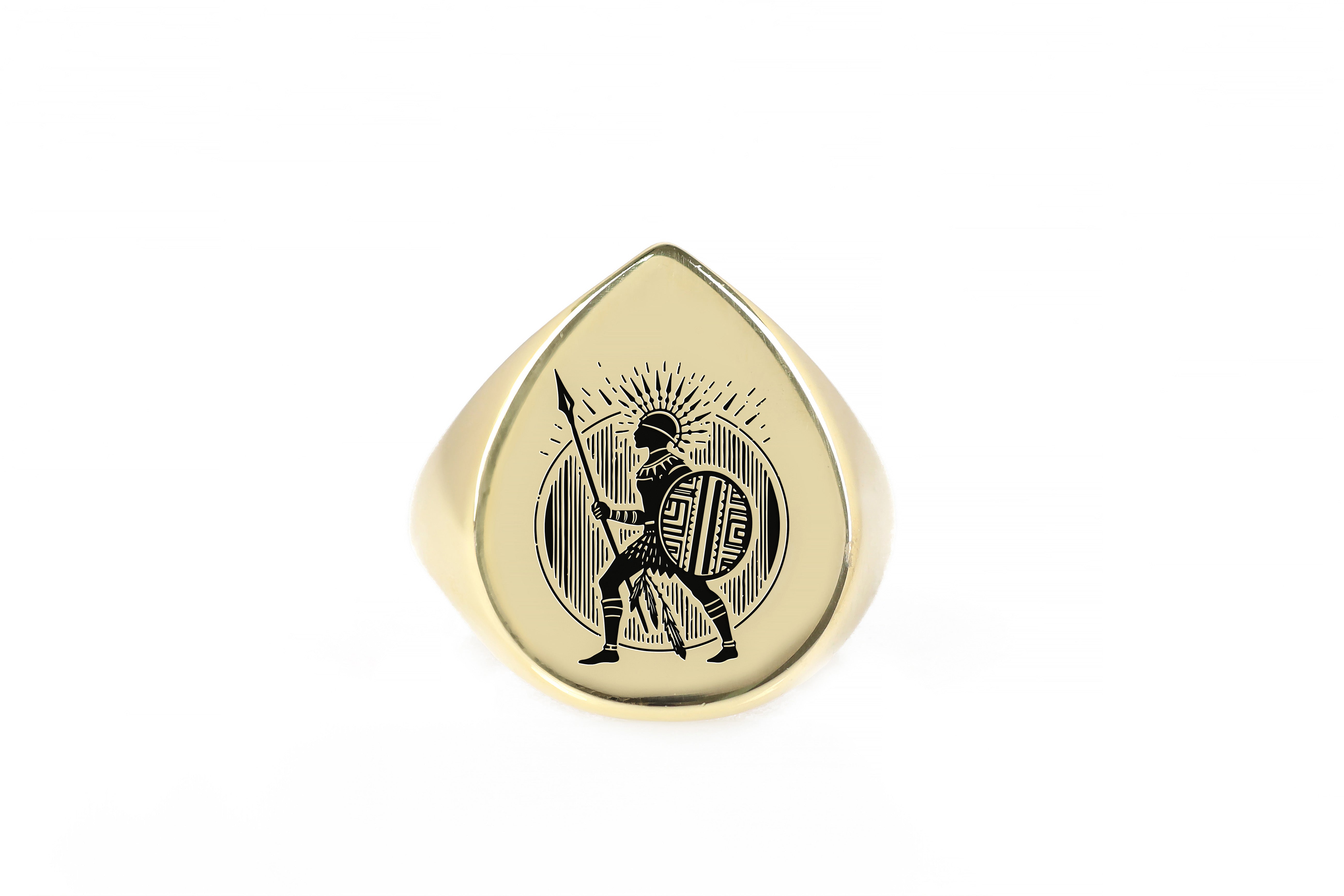 African Tribe Gold Signet Ring