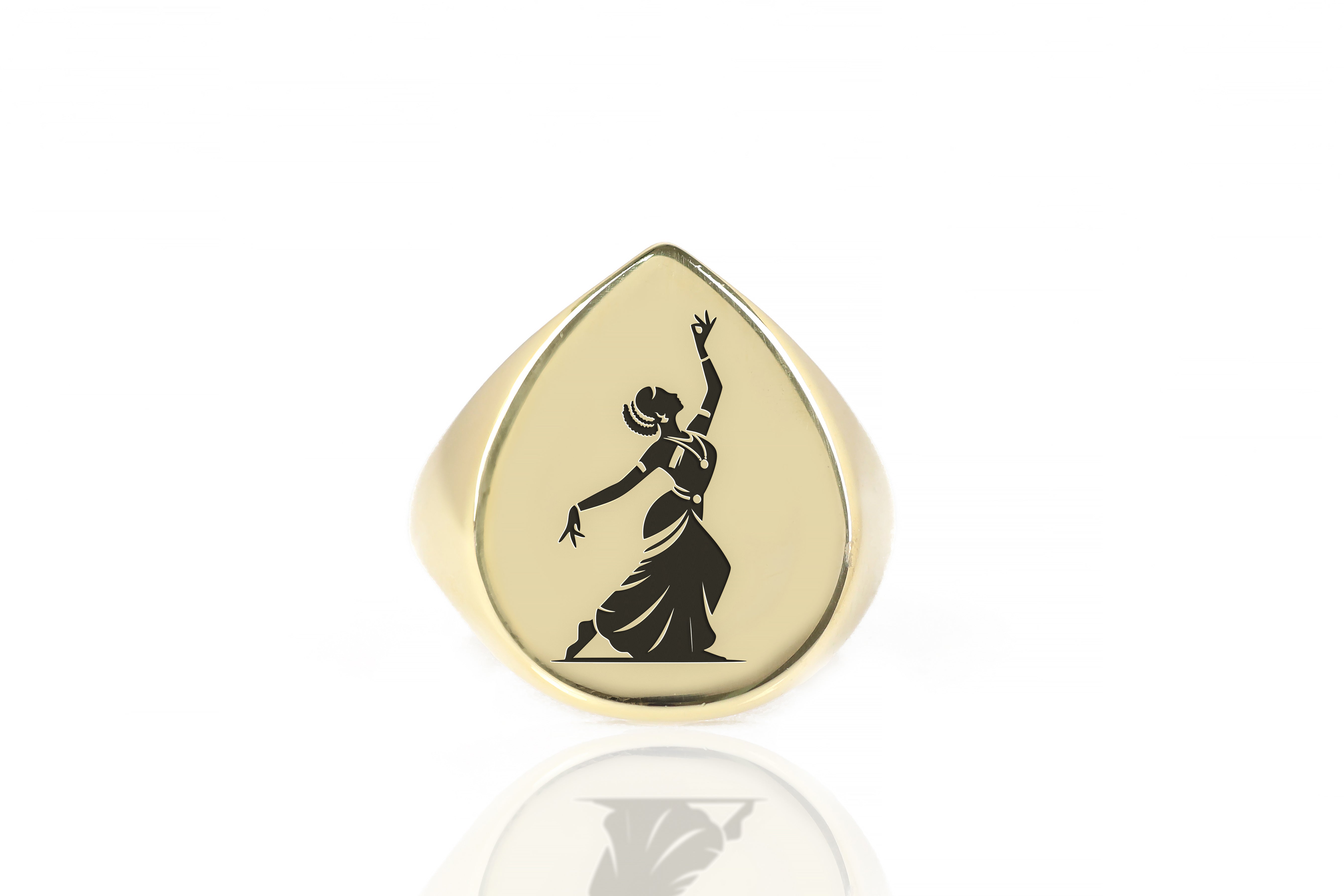 African Woman Engraved Ring