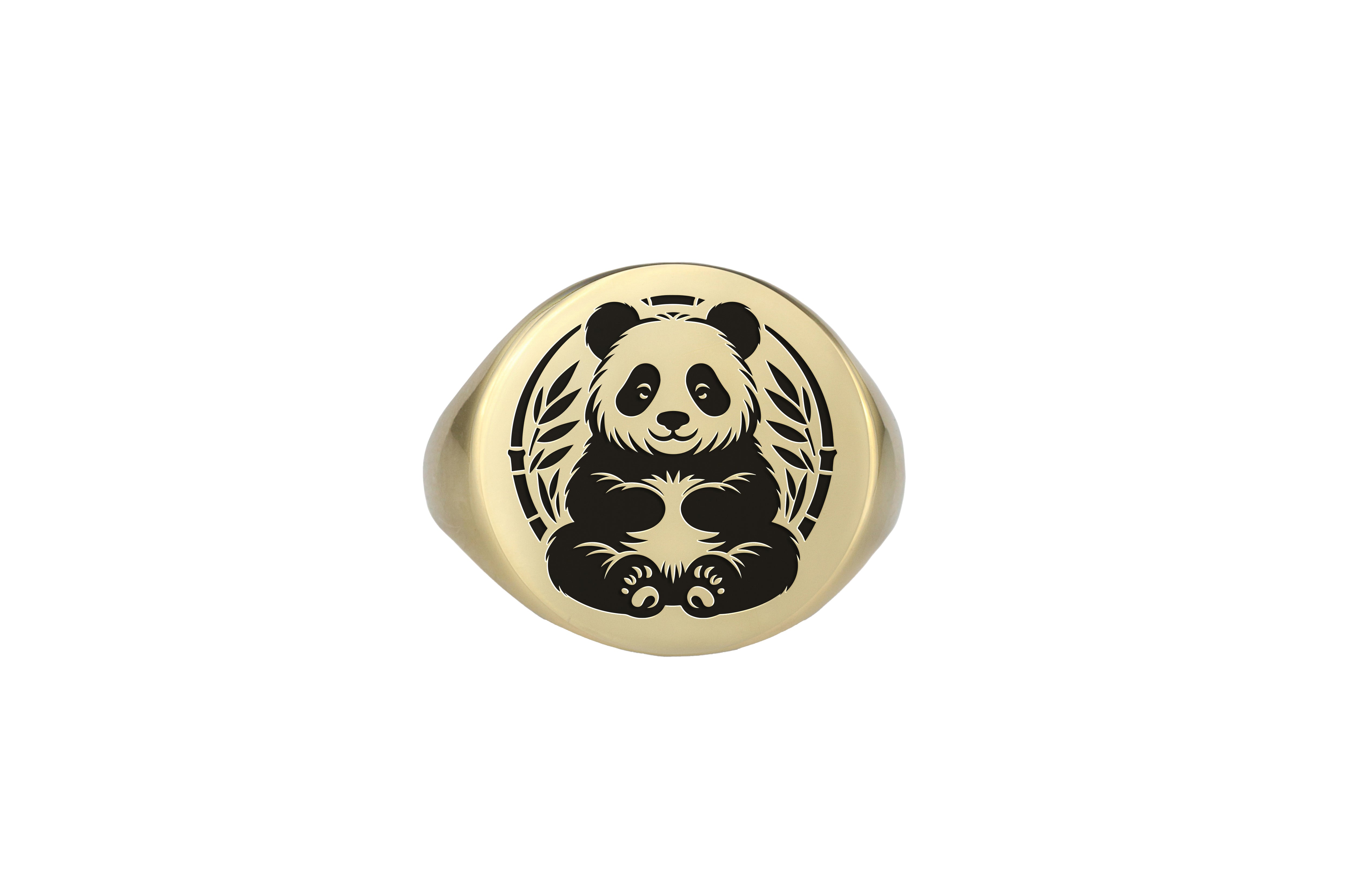 Cute Panda Round Ring