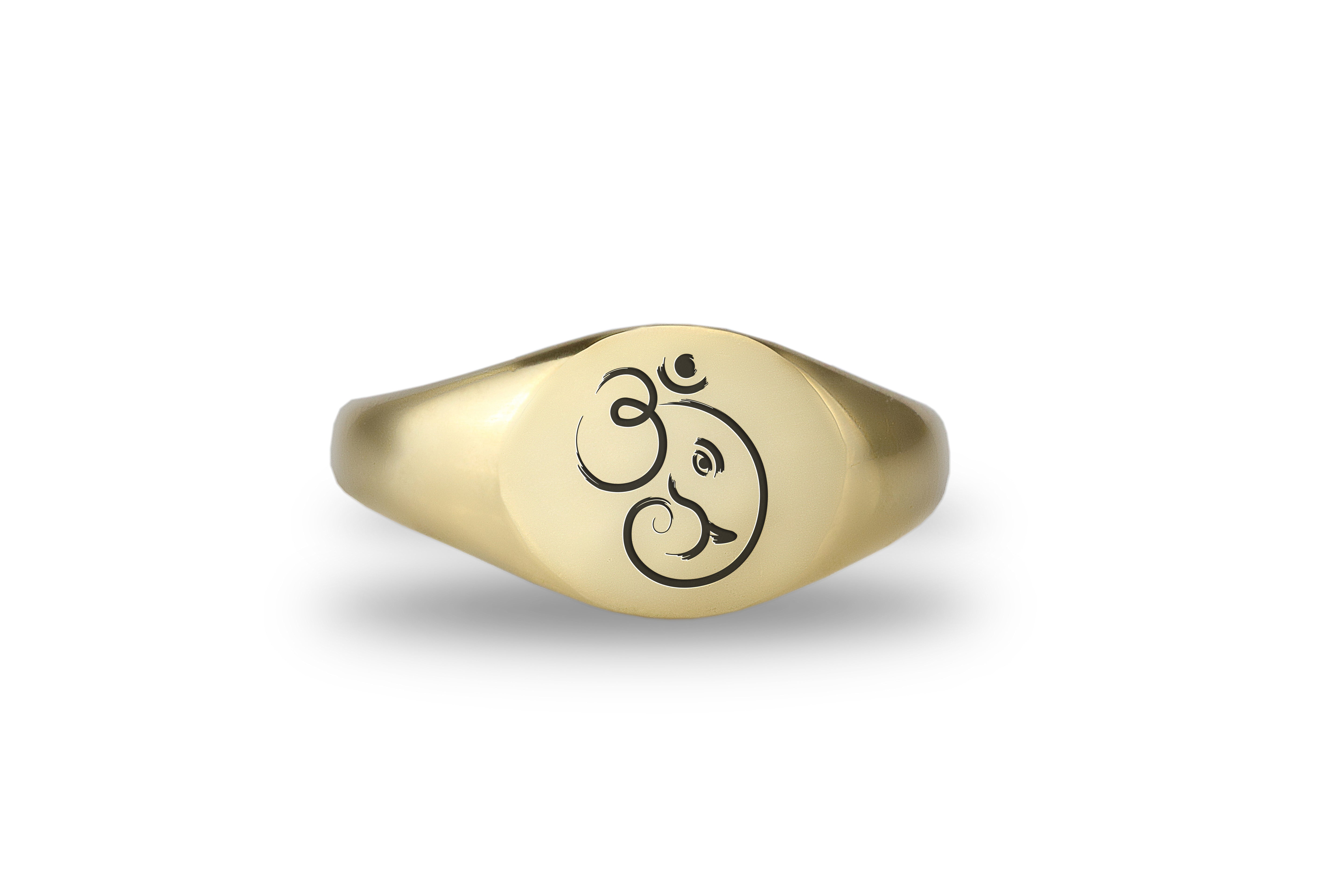 Engraved Ganesha Signet Ring