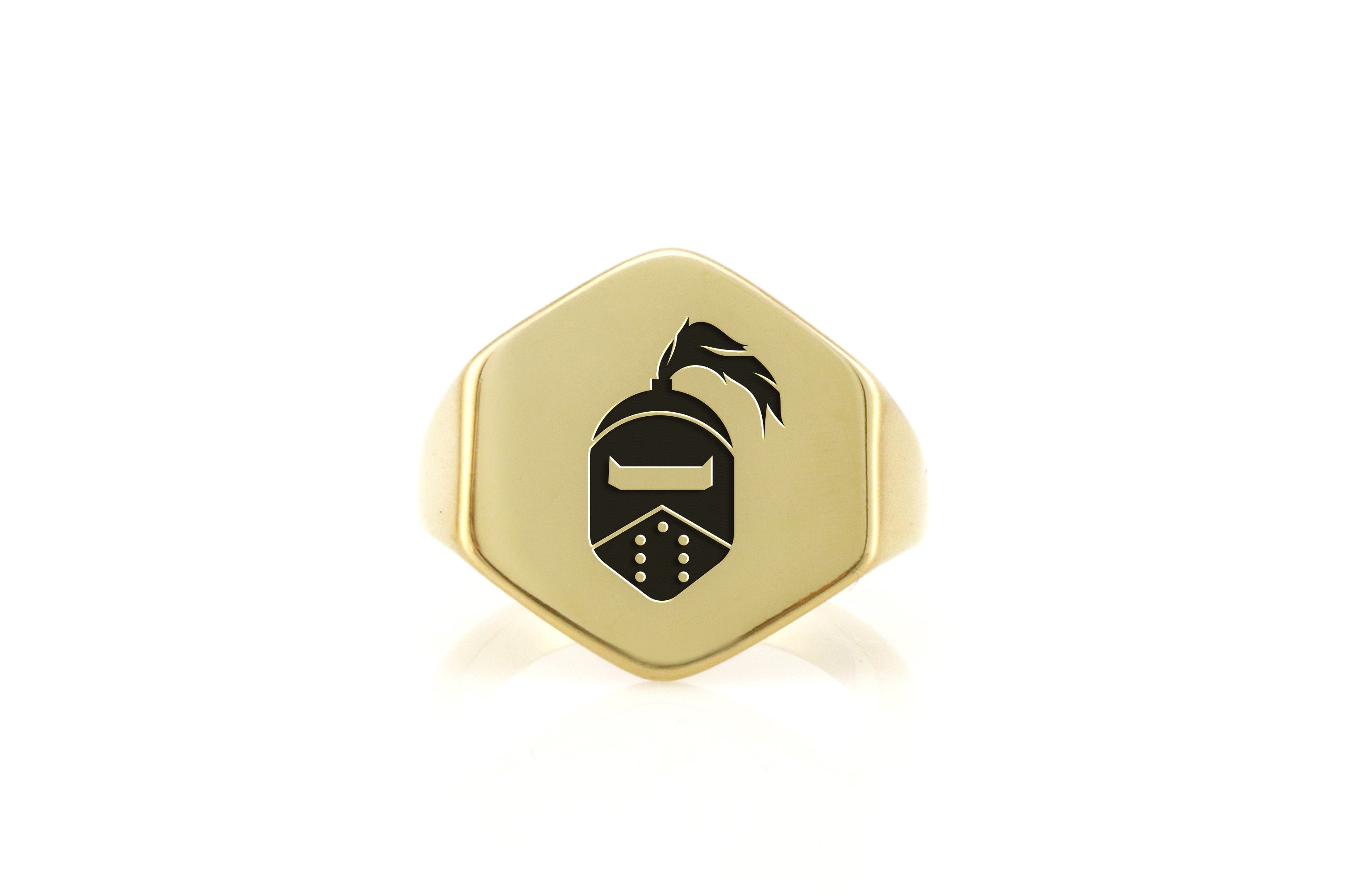 Engraved Knight Helmet Ring