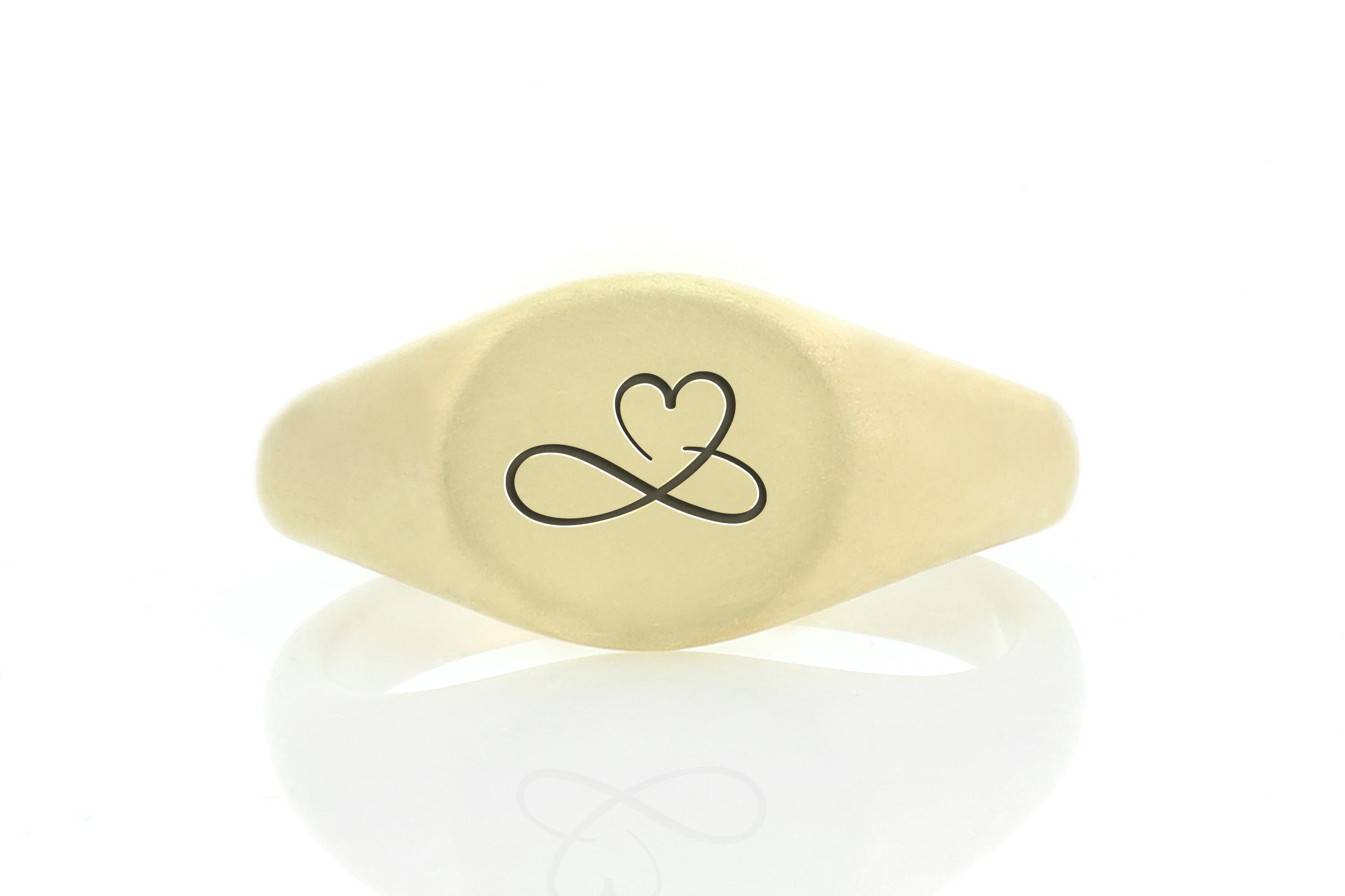 Heart Infinity Gold Signet Ring