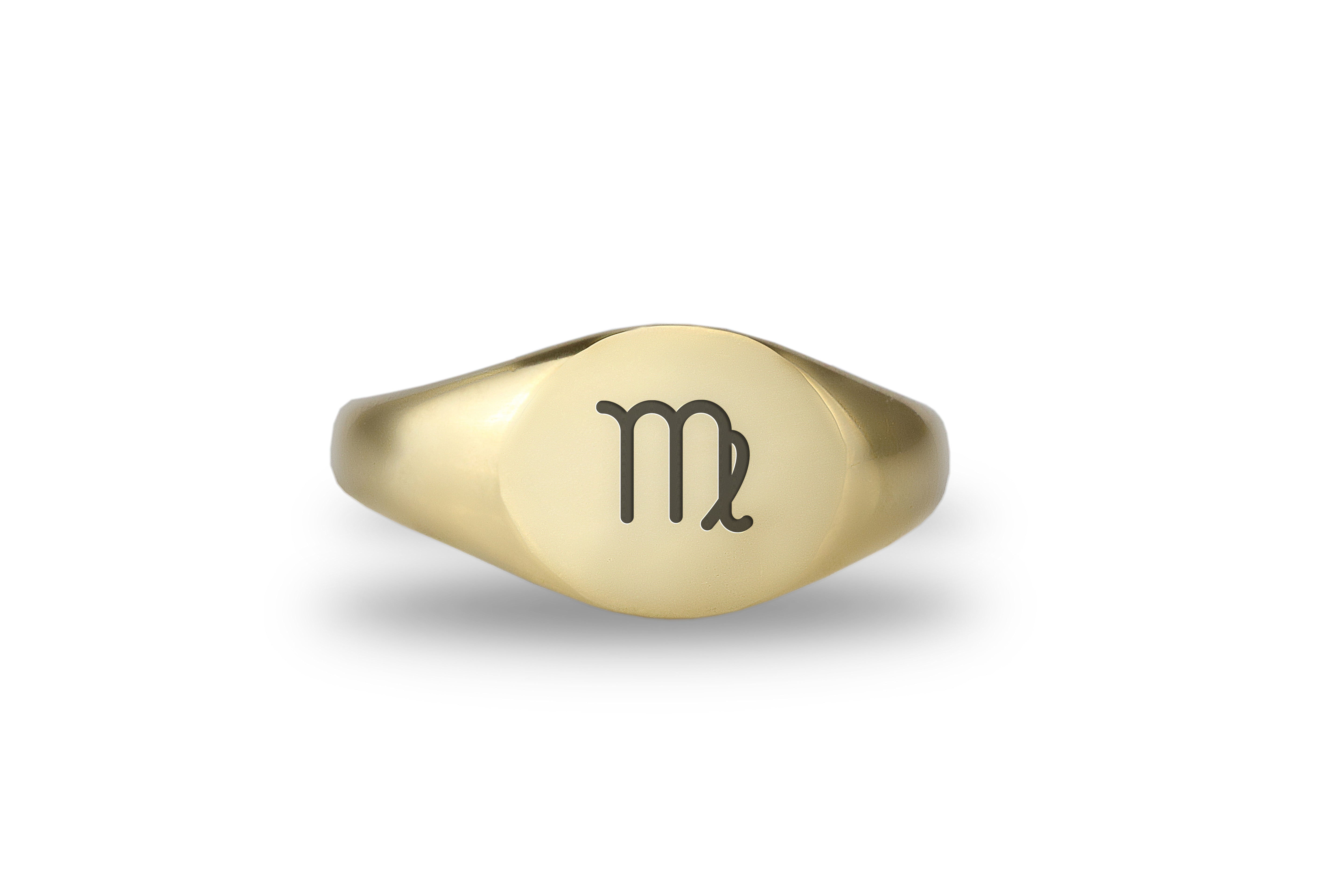 14k Gold Virgo Signet Ring