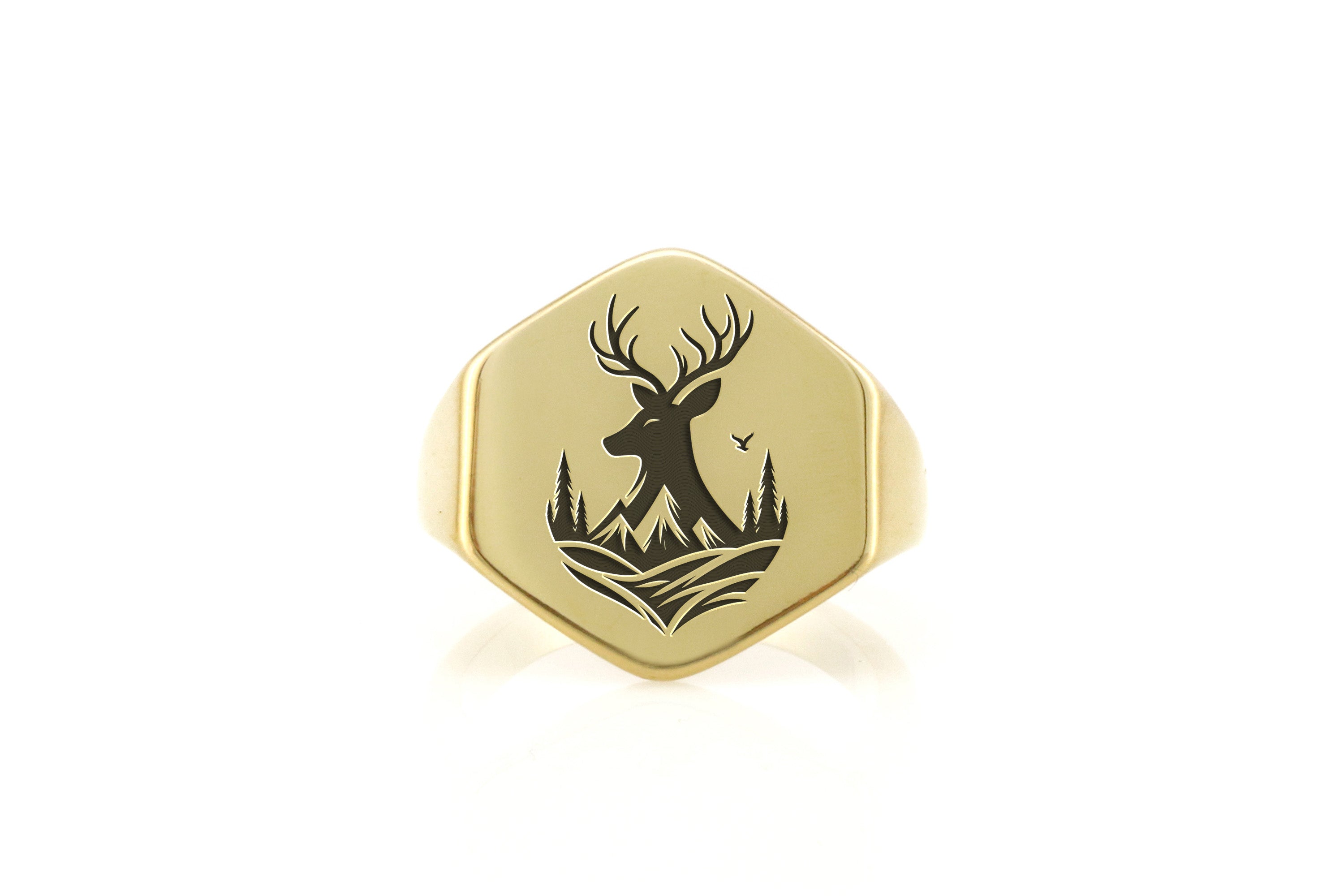 Engraved Cervus Signet Ring