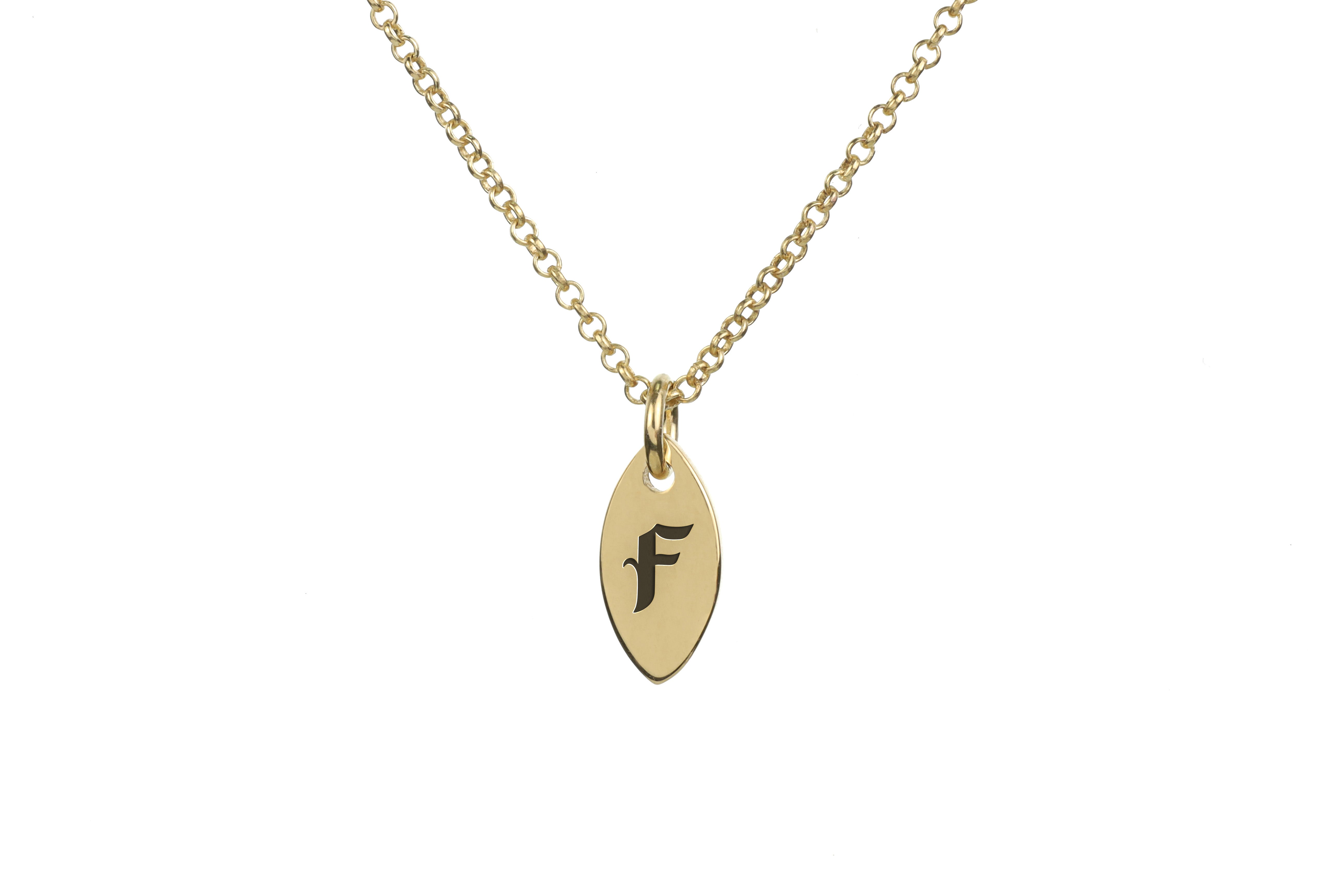 Gothic Gold Initial Necklace