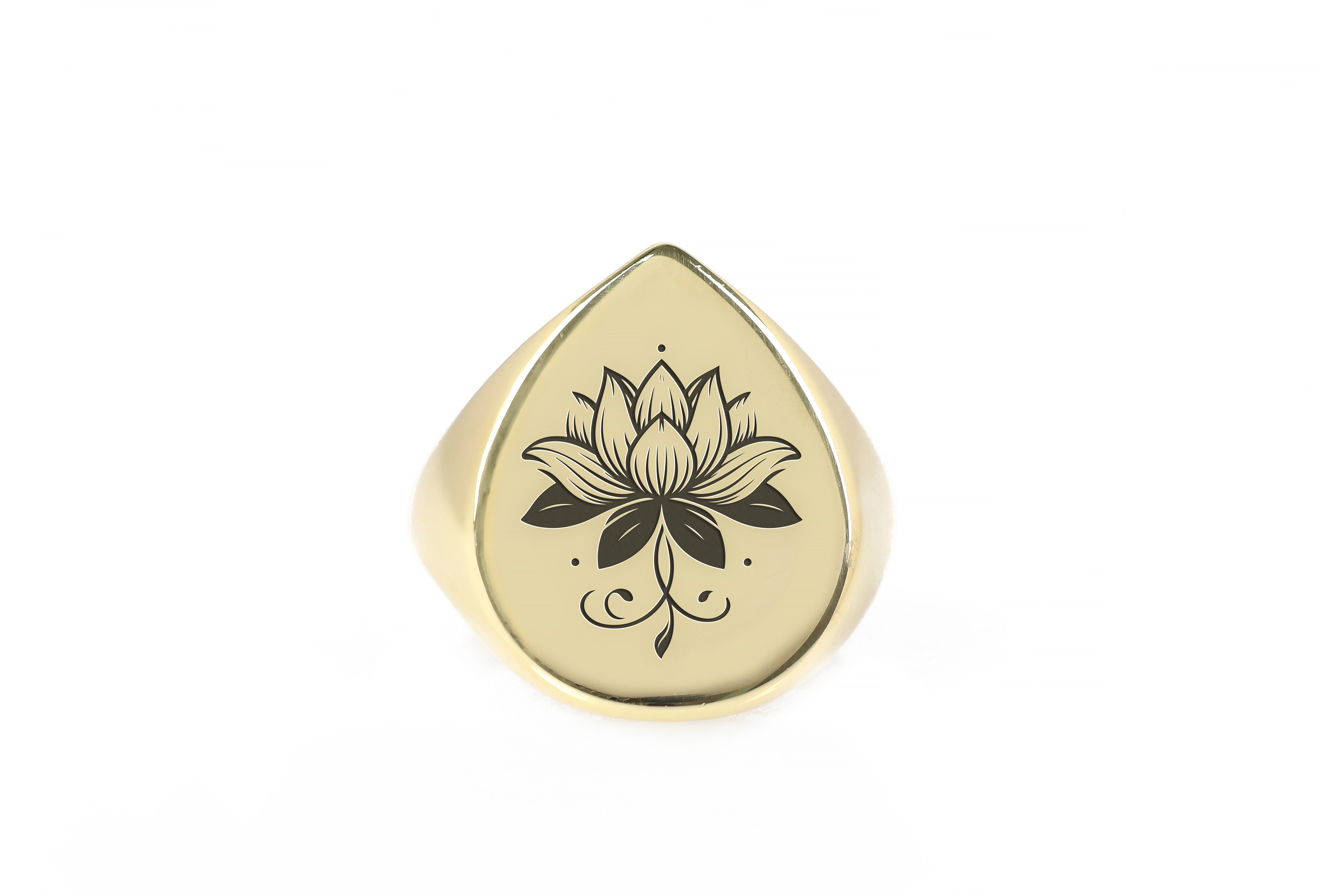 14k Gold Lotus Flower Ring