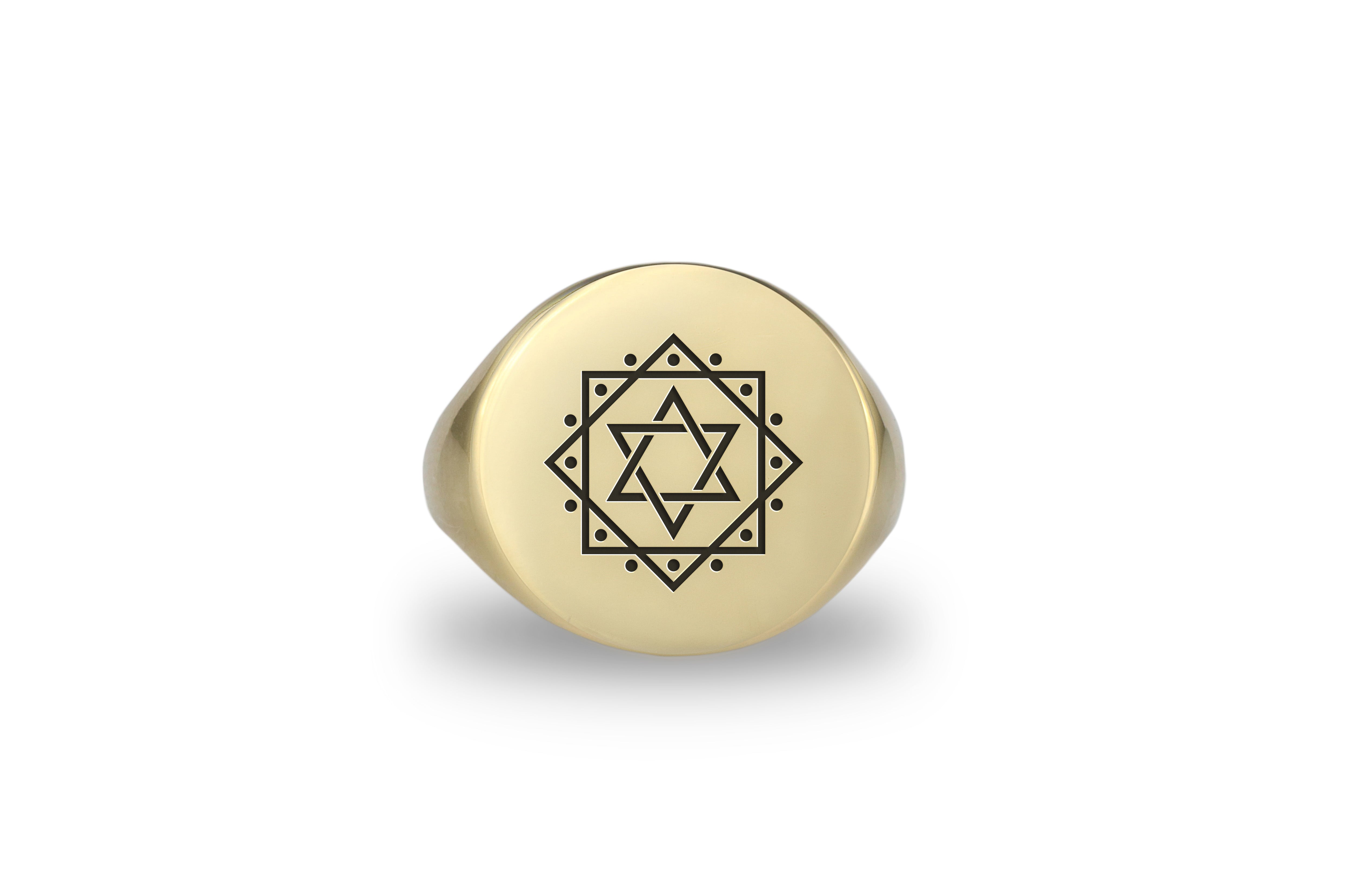 14k Gold Star Of David Ring