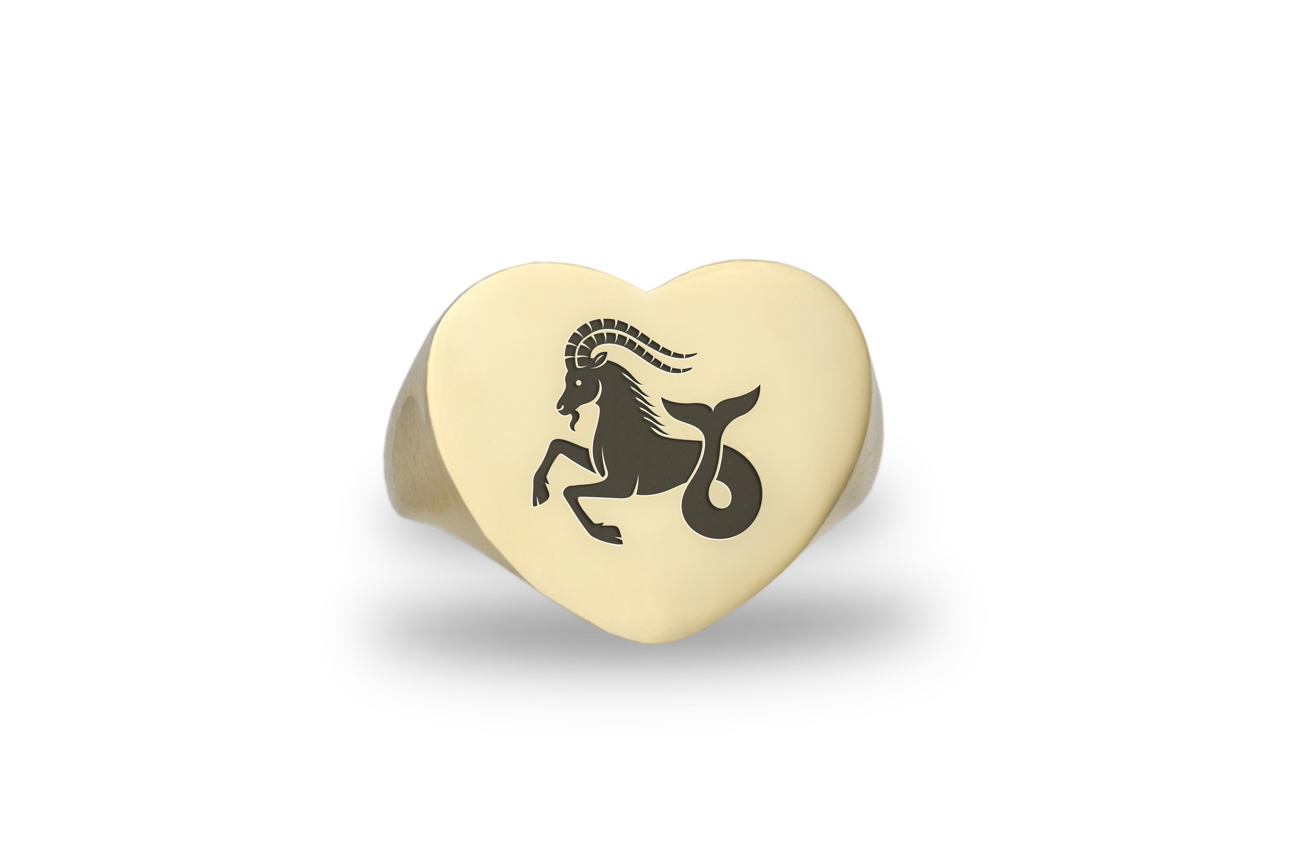 14k Gold Aries Signet Ring
