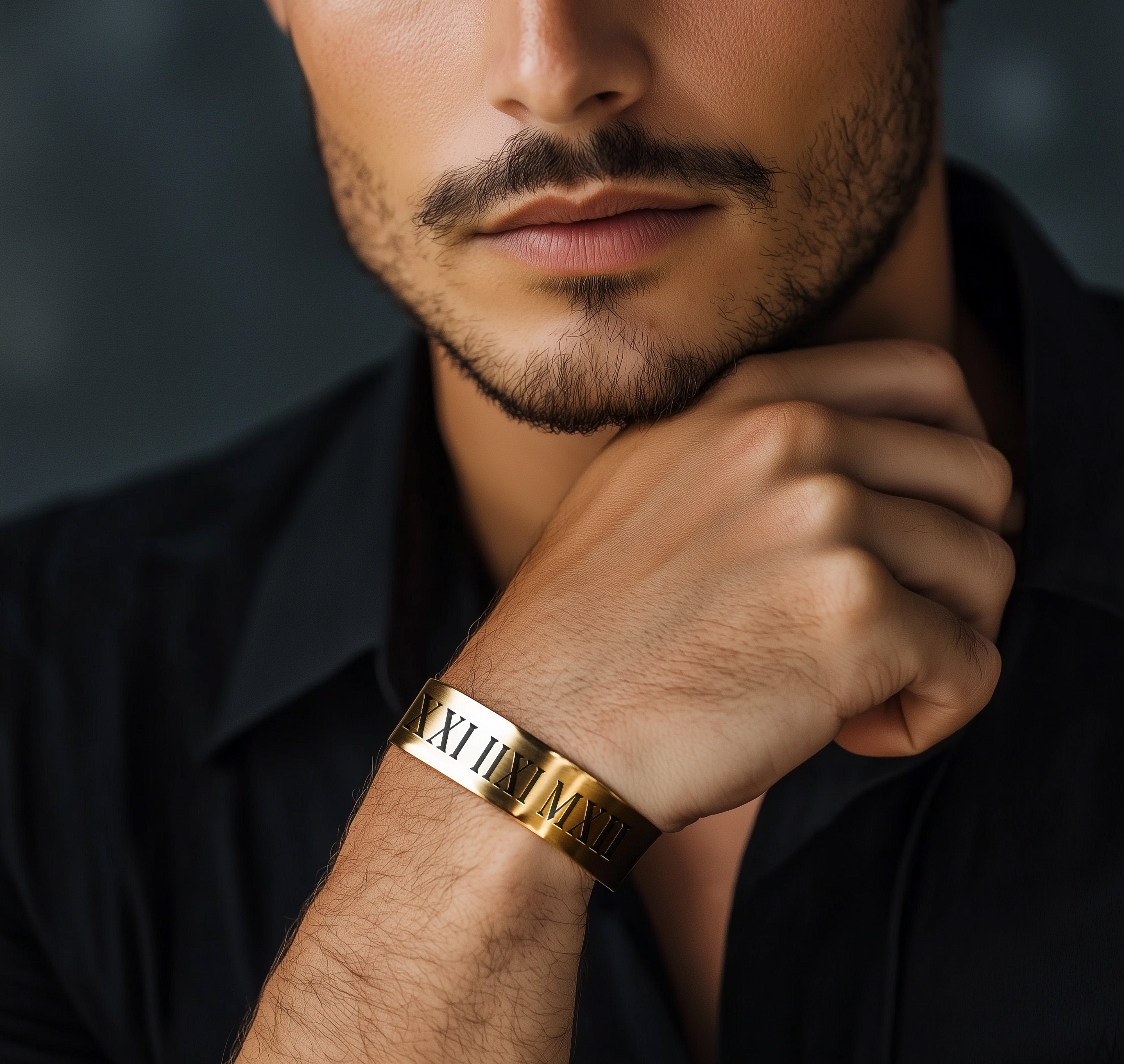 Engraved Latin Date Bracelet