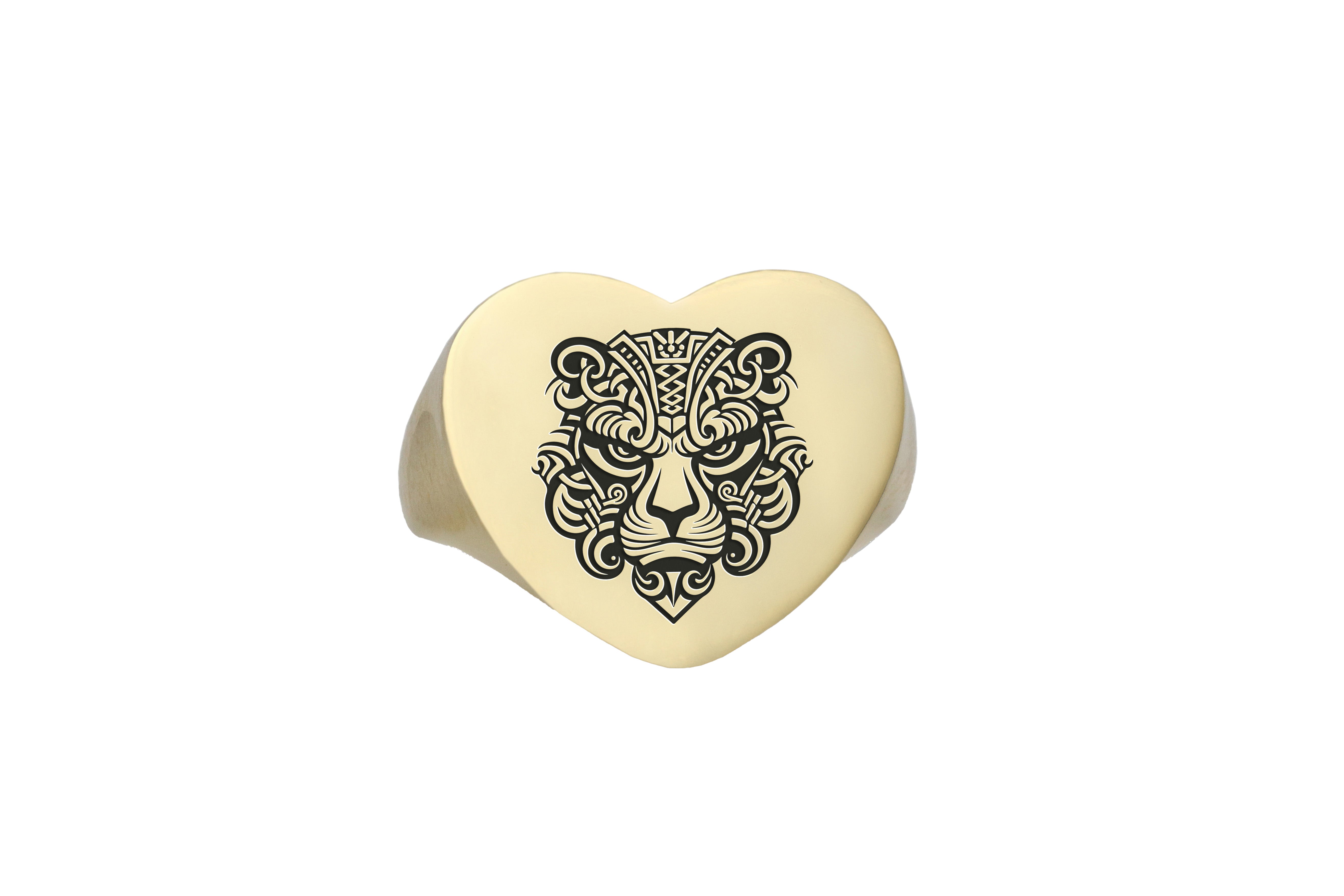 Heart Shaped Tiger Ring