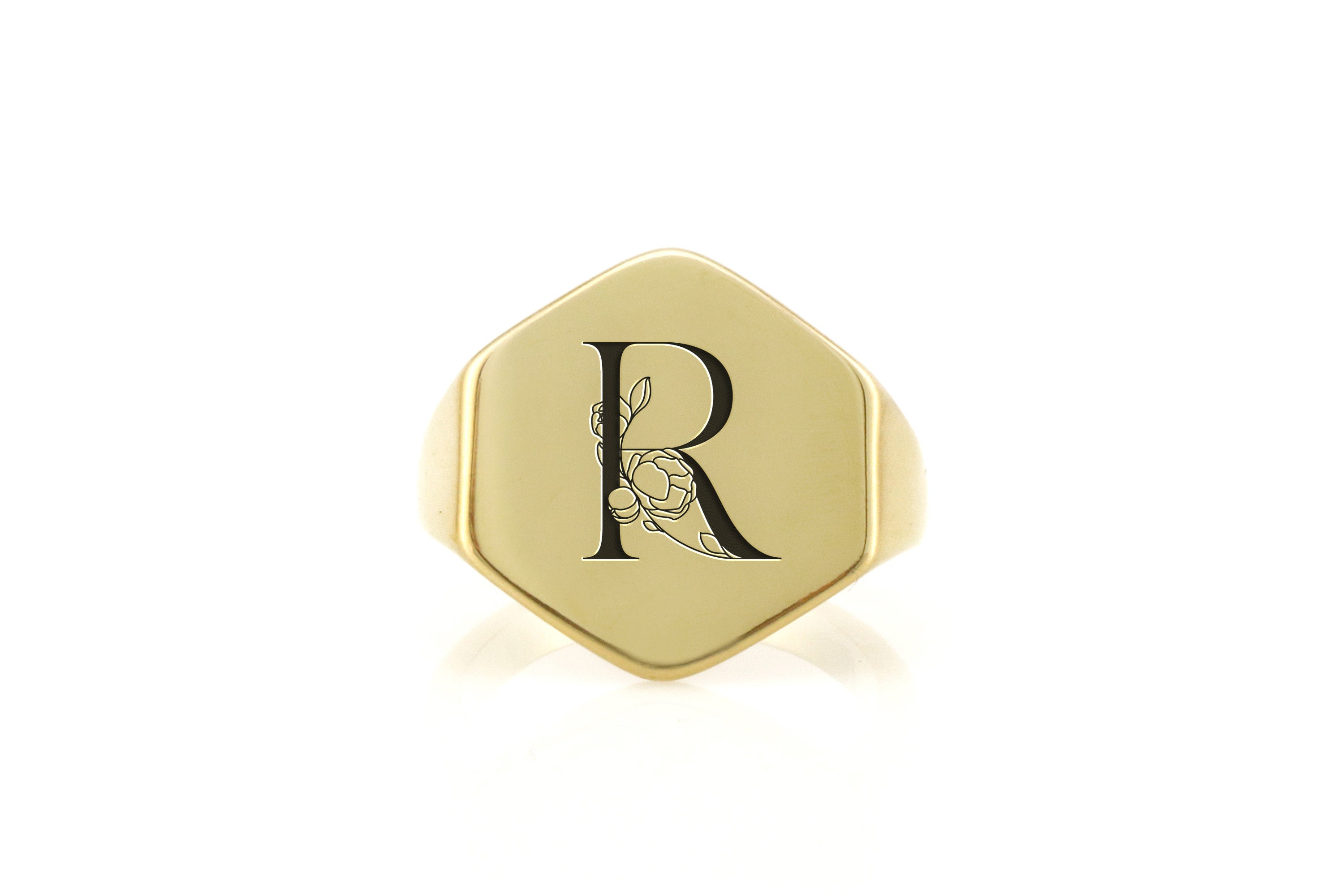 14k Gold Personalized Signet Ring