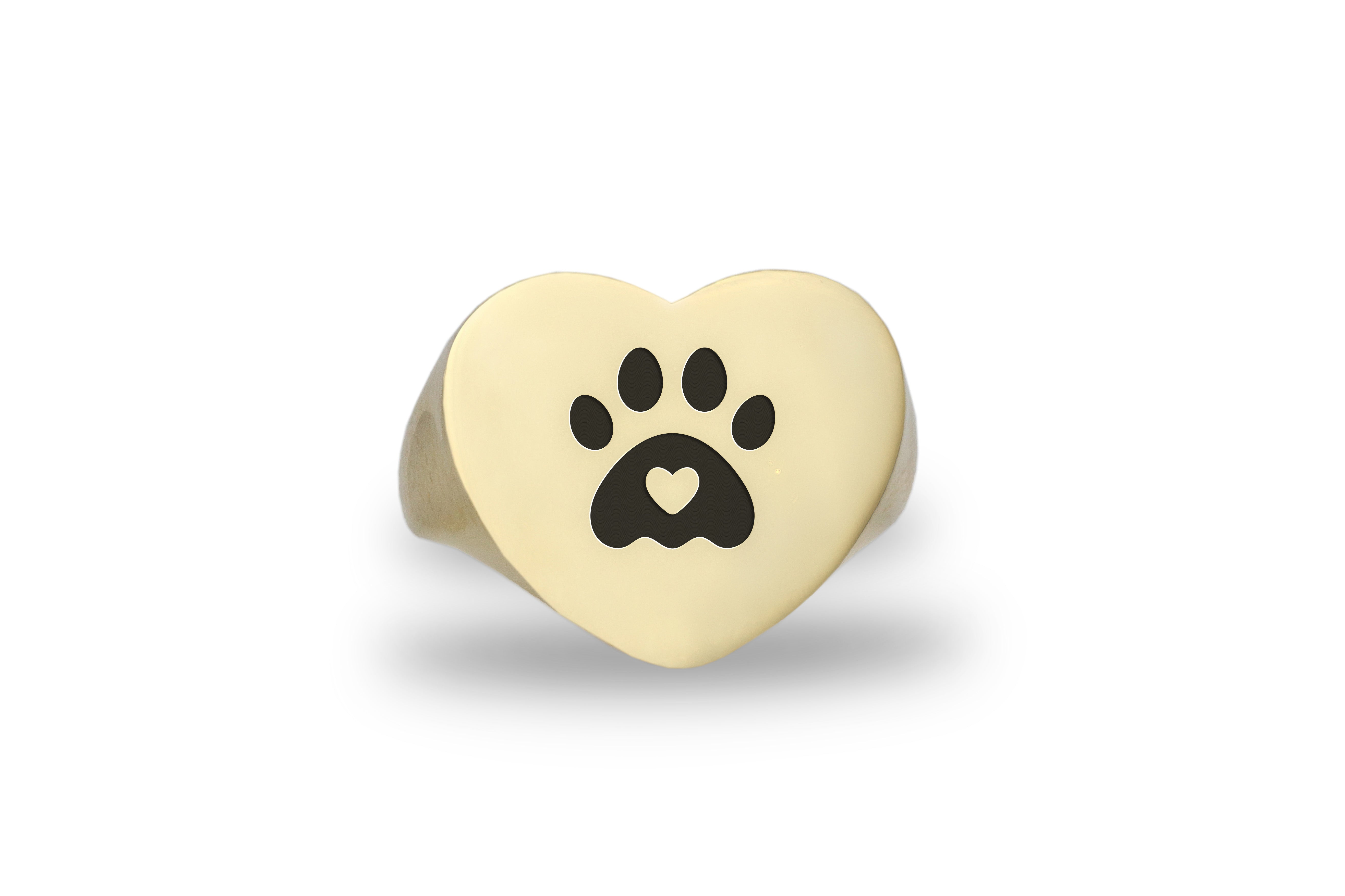 Dog Paw Memorial Ring