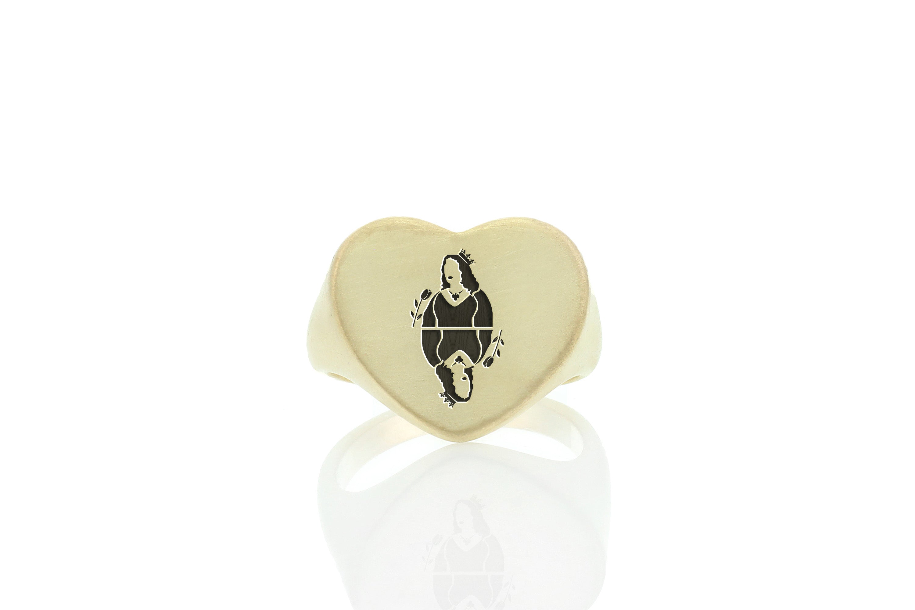 Poker Queen Heart Shaped Ring