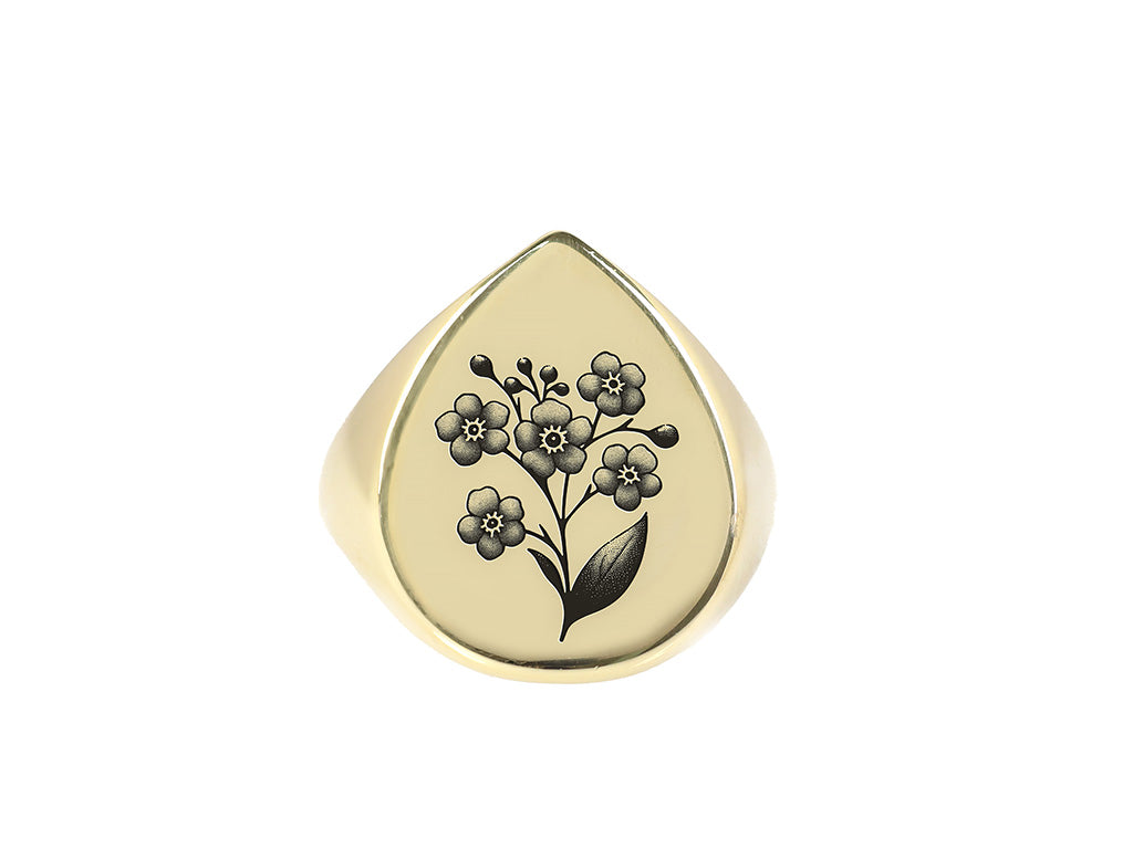 Cherry Blossom Engraving Ring