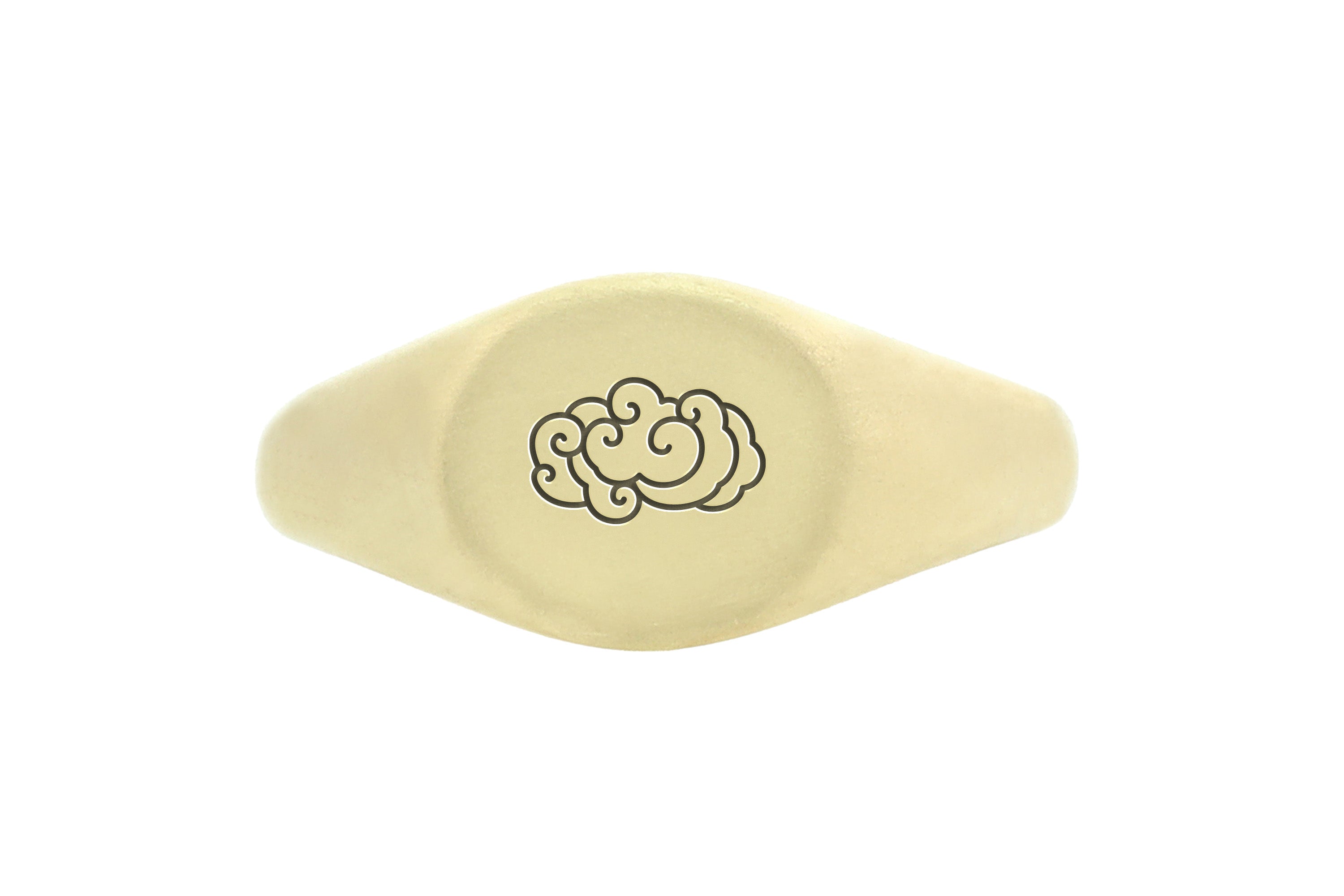 14k Gold Cloud Signet Ring