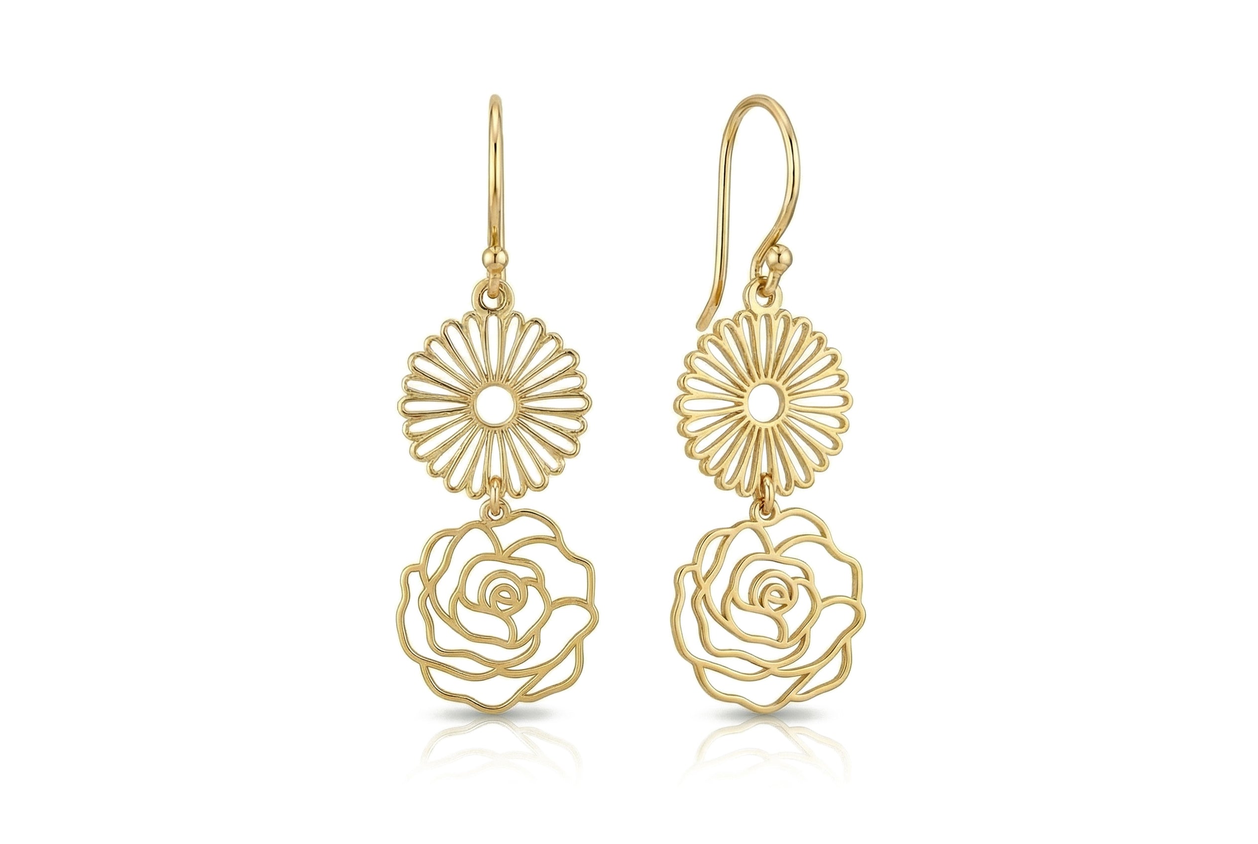 Double Birth Flower Earrings