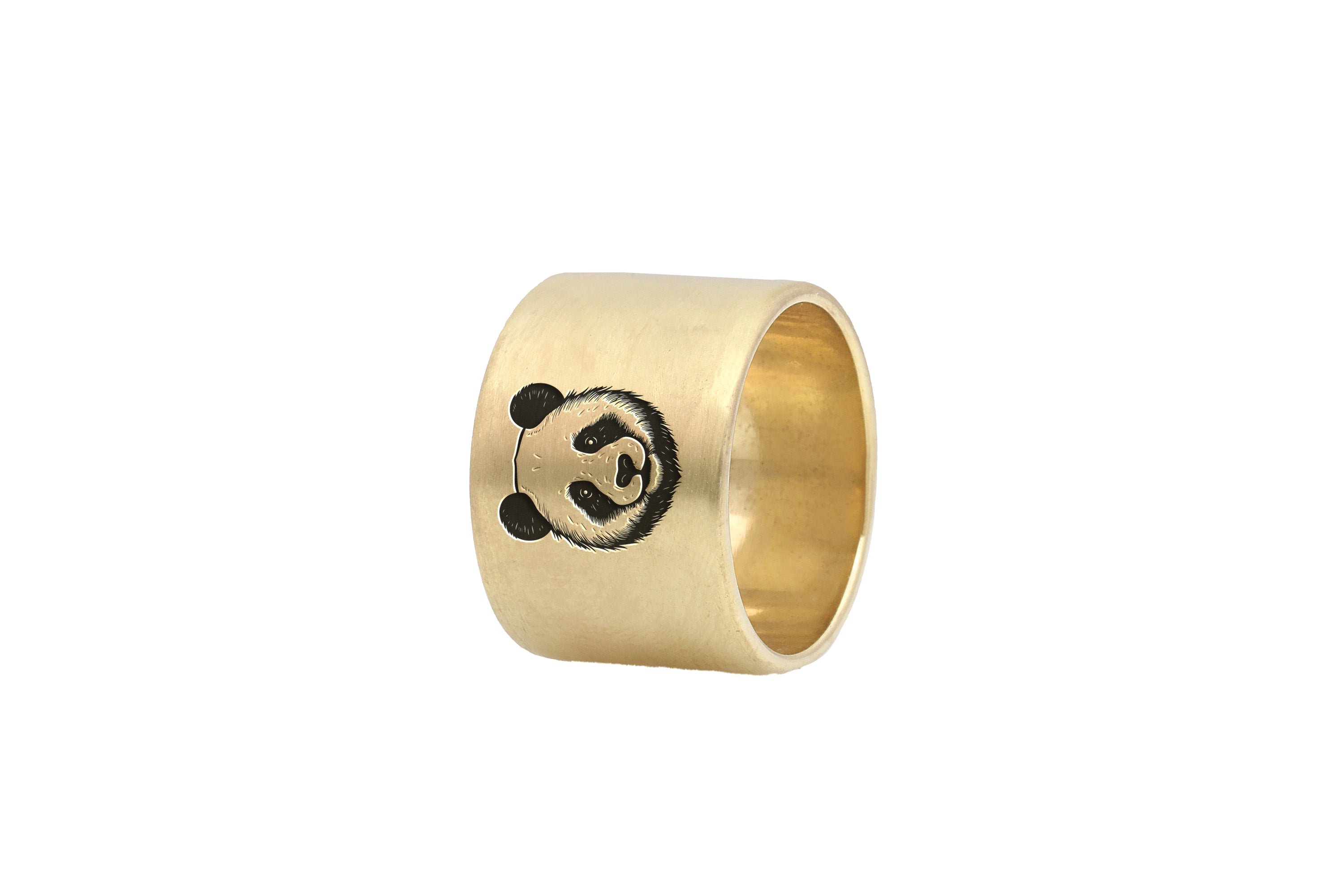Panda Wide Gold Ring
