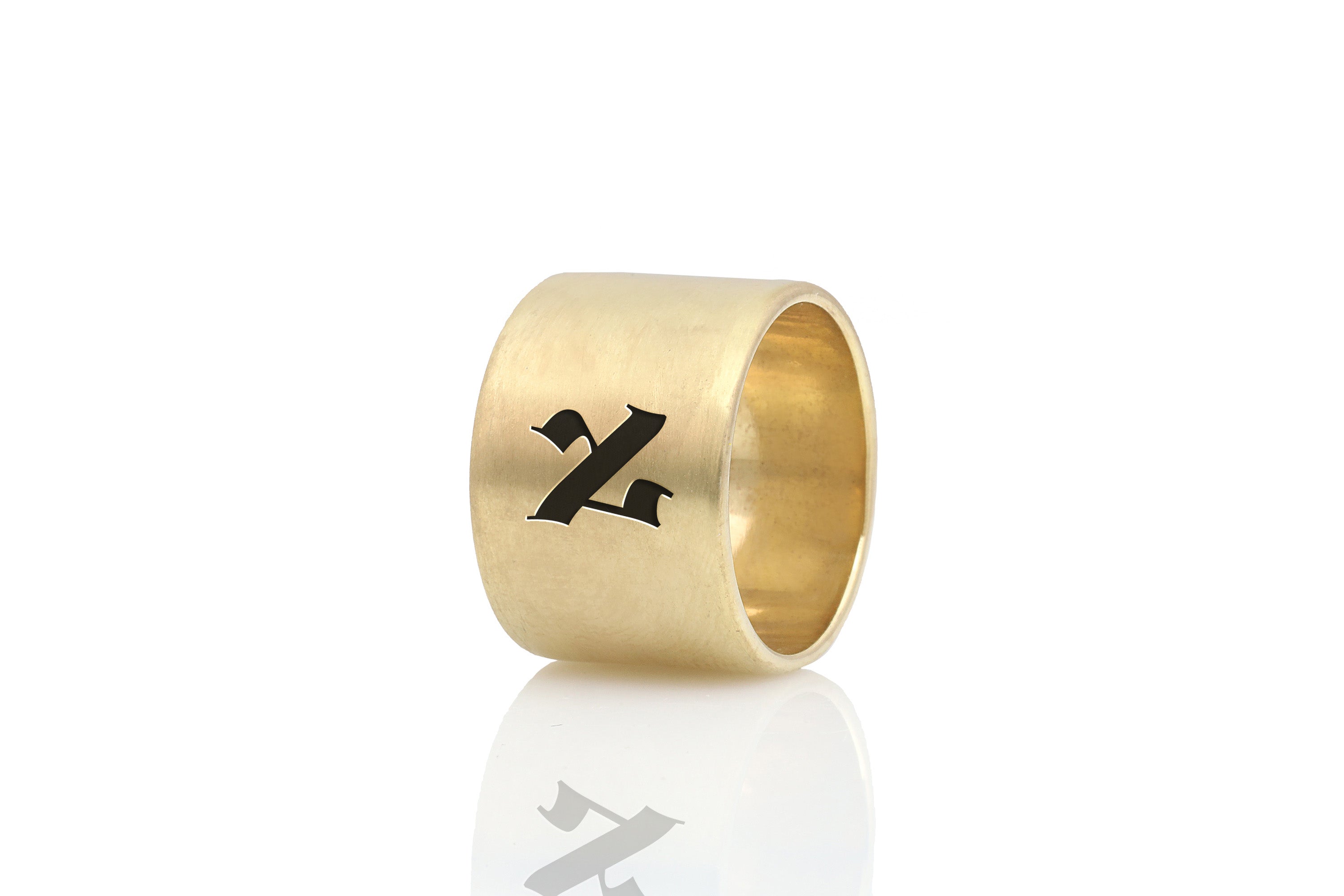 Hebrew Wide Gold Ring