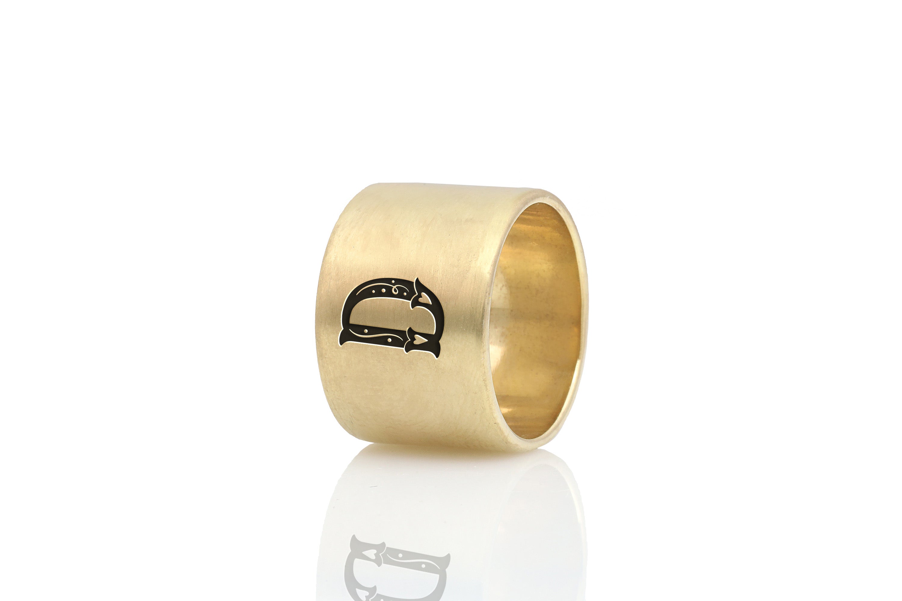 Poker Letters Wide Gold Ring