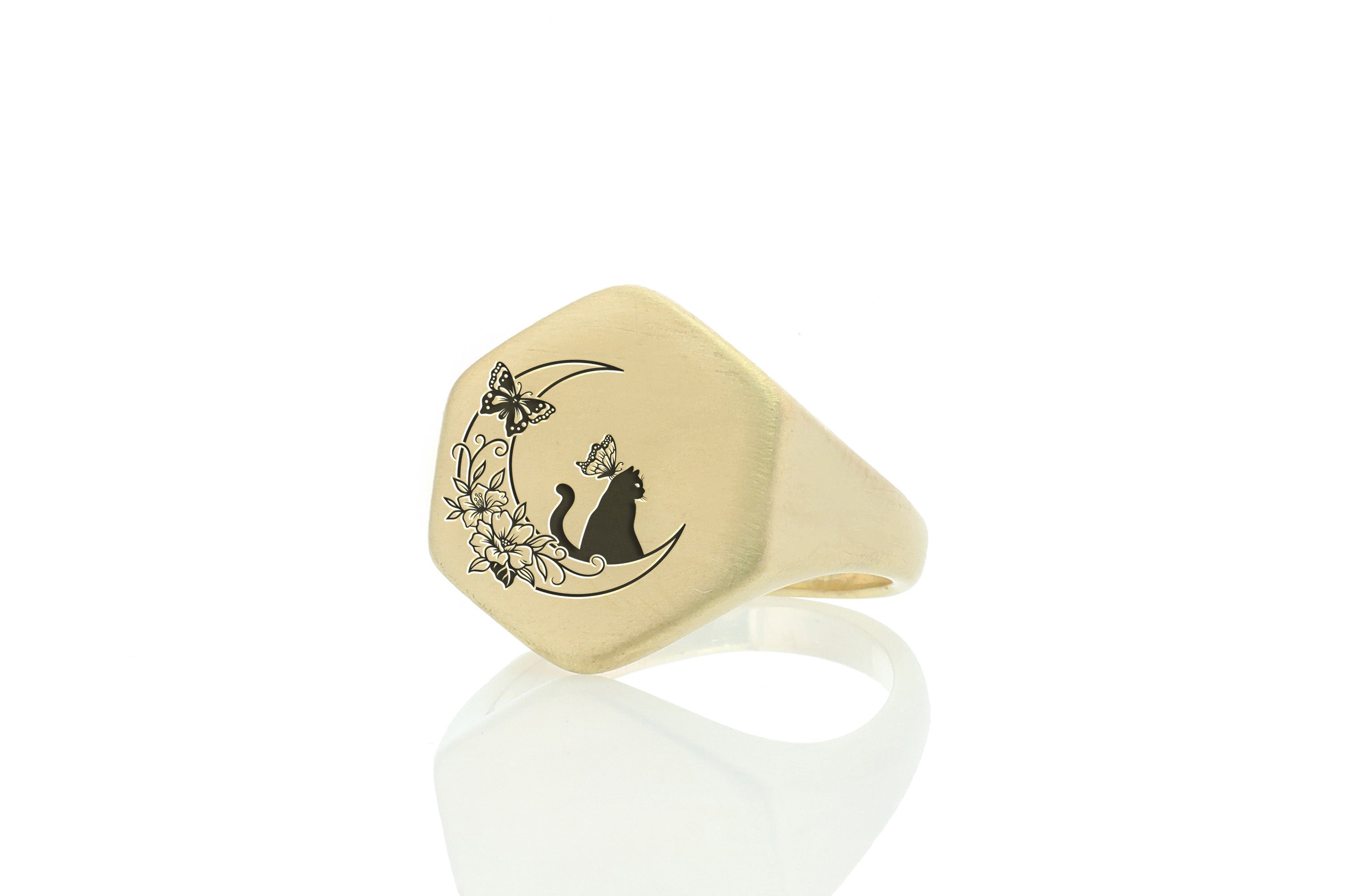 Cute Cat Hexagon Ring