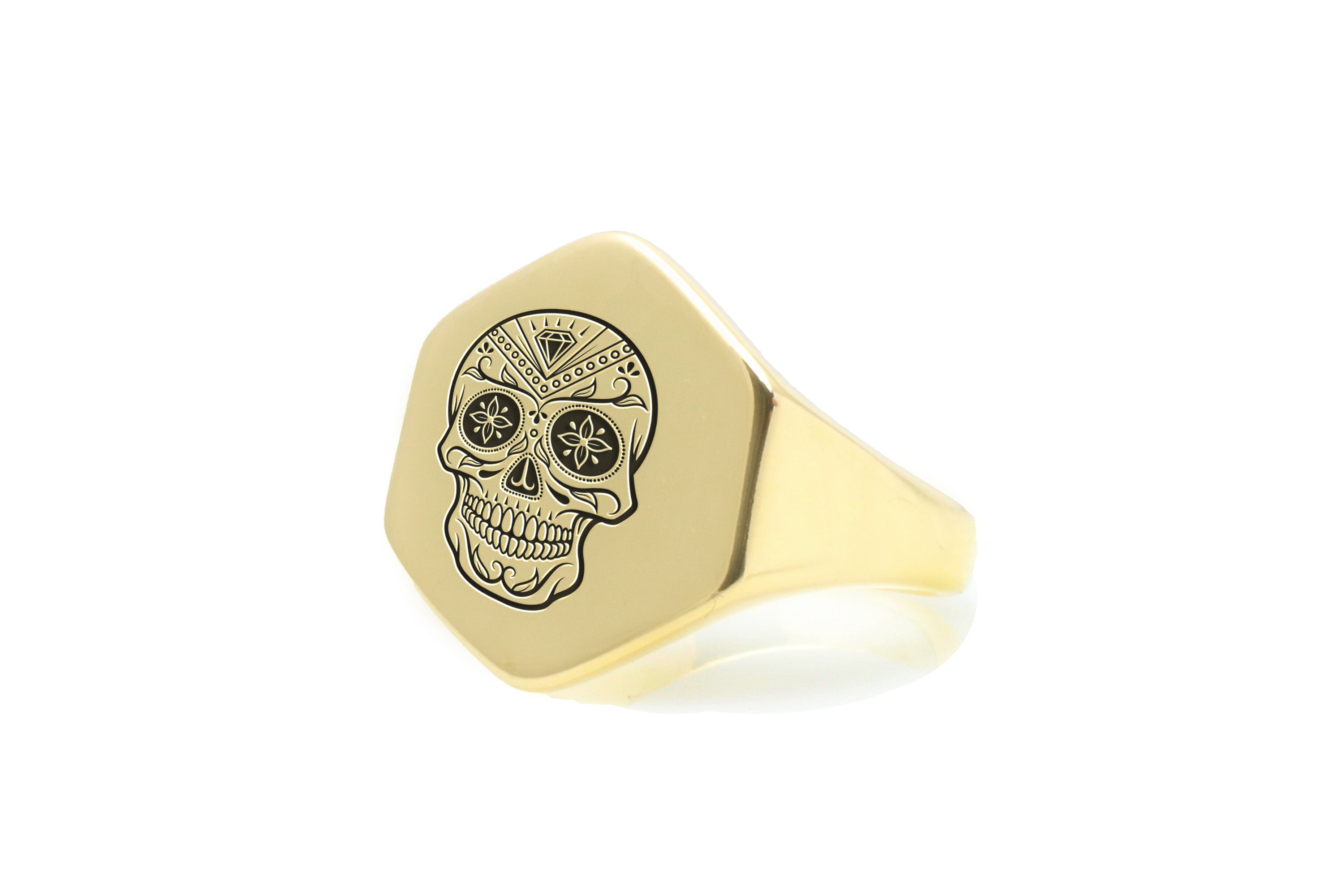 Engraved Mexican Skull Ring