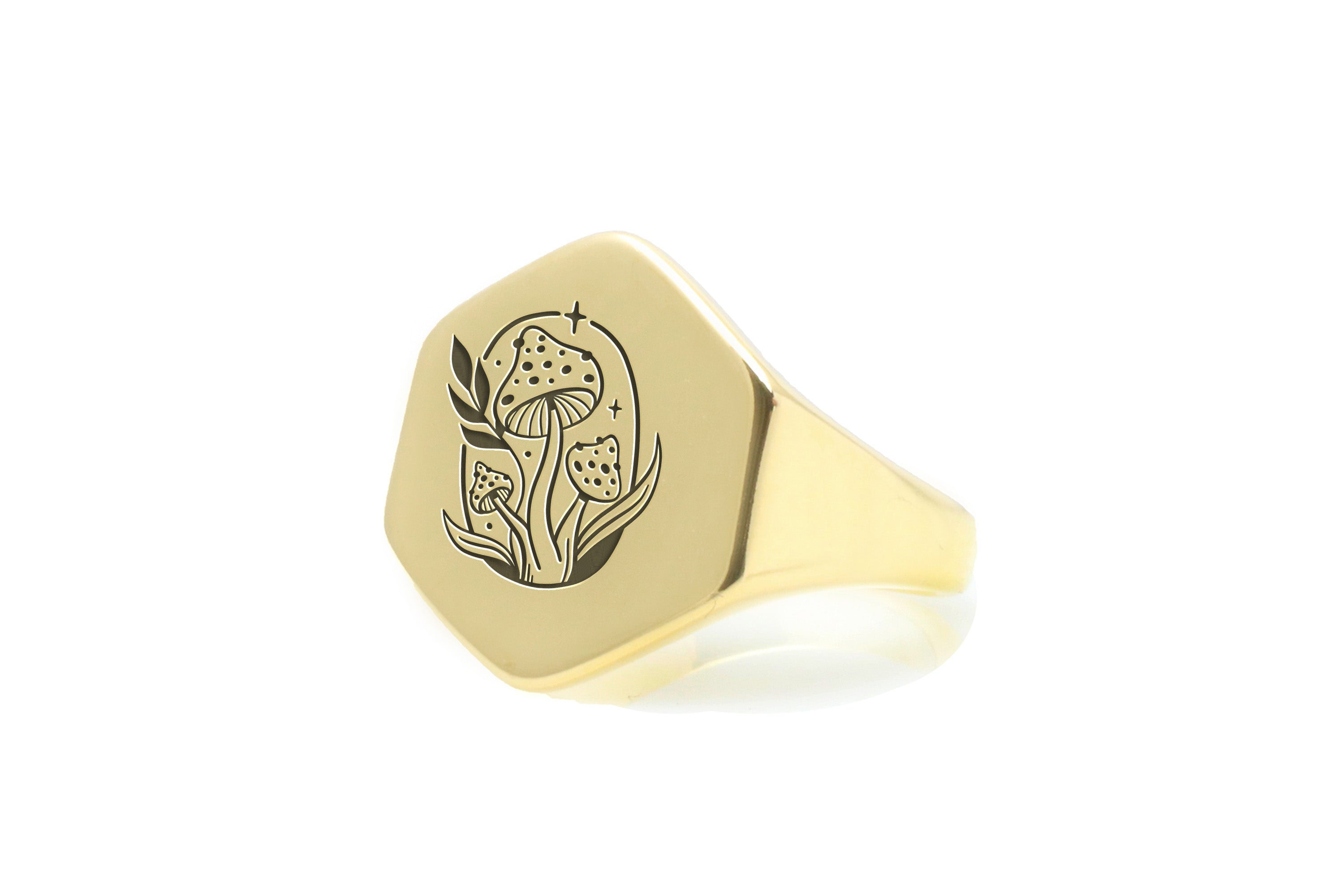 Mushroom Engraved Ring