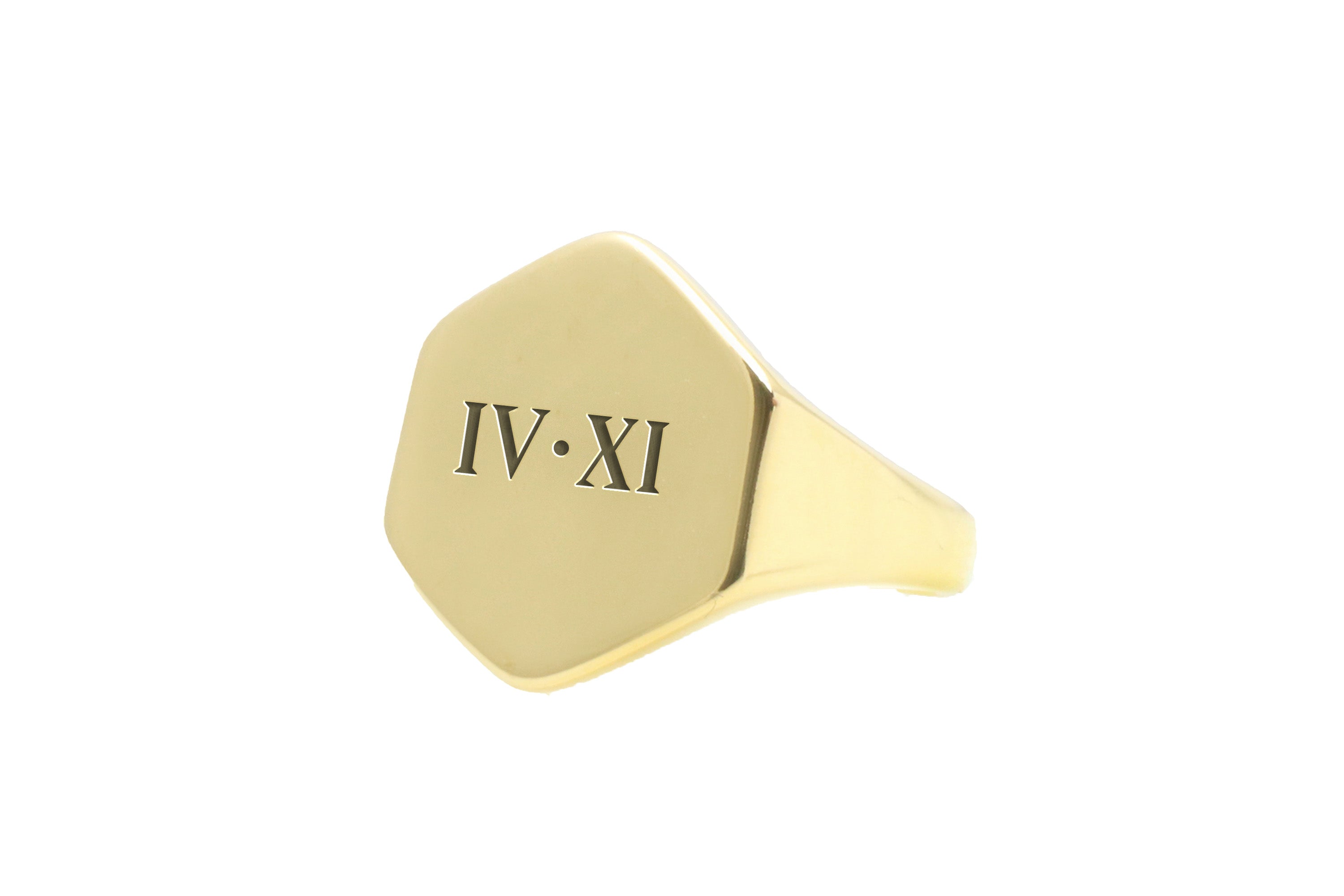 Personalized Roman Numbers Gold Ring