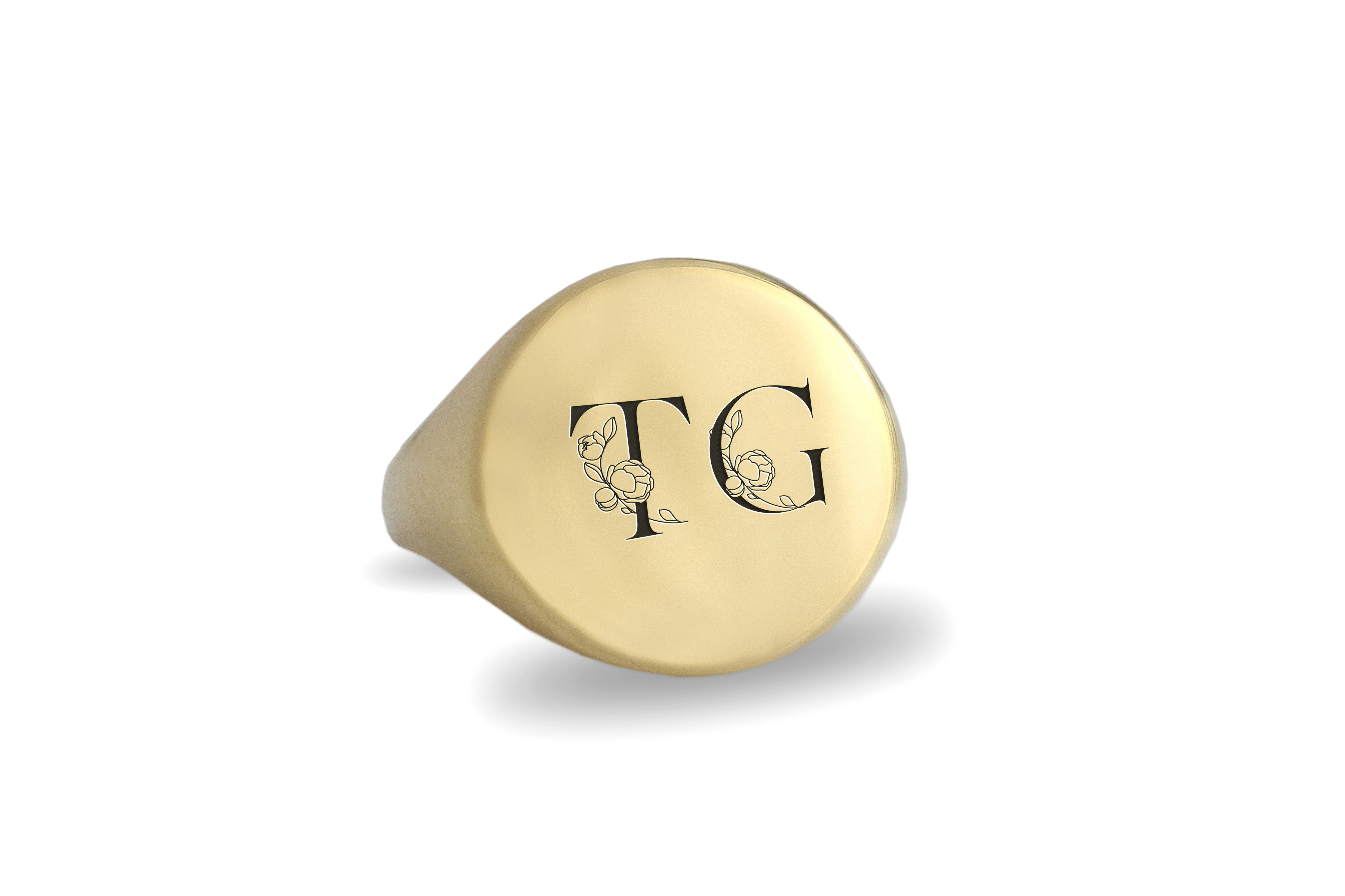 Gold Couples Initials' Signet Ring