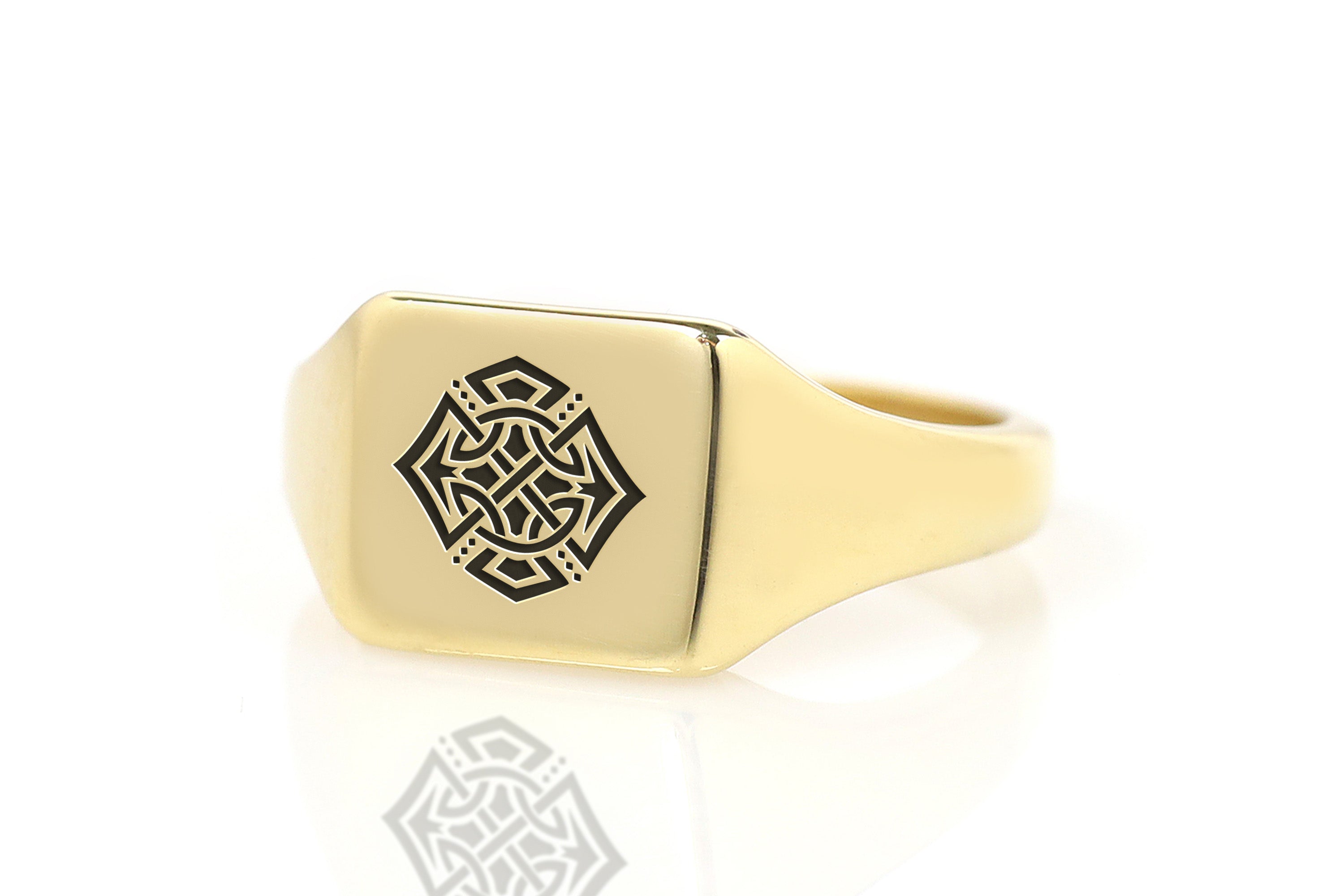 14k Gold Cross Signet Ring