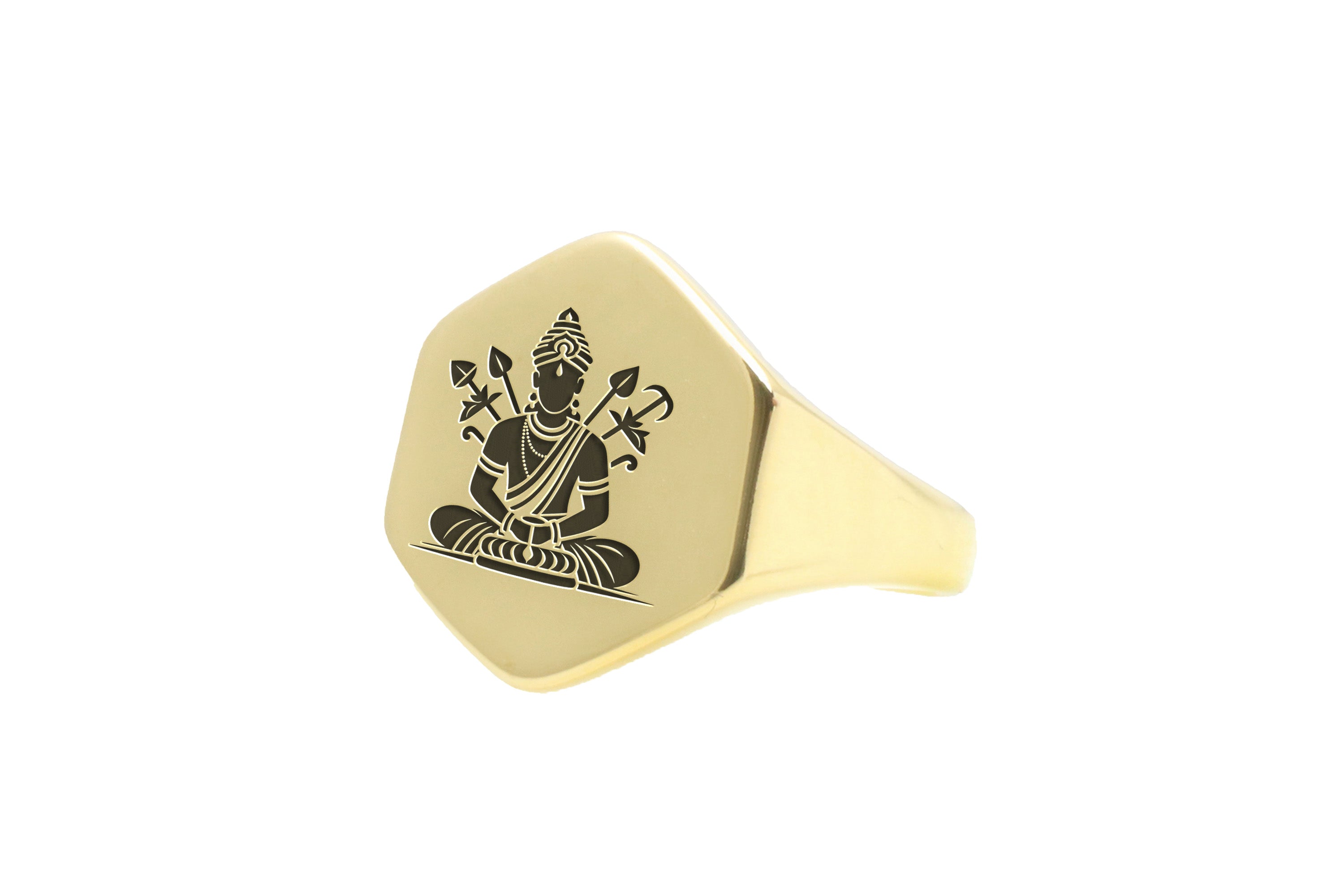 14k Gold Lord Shiva Signet Ring