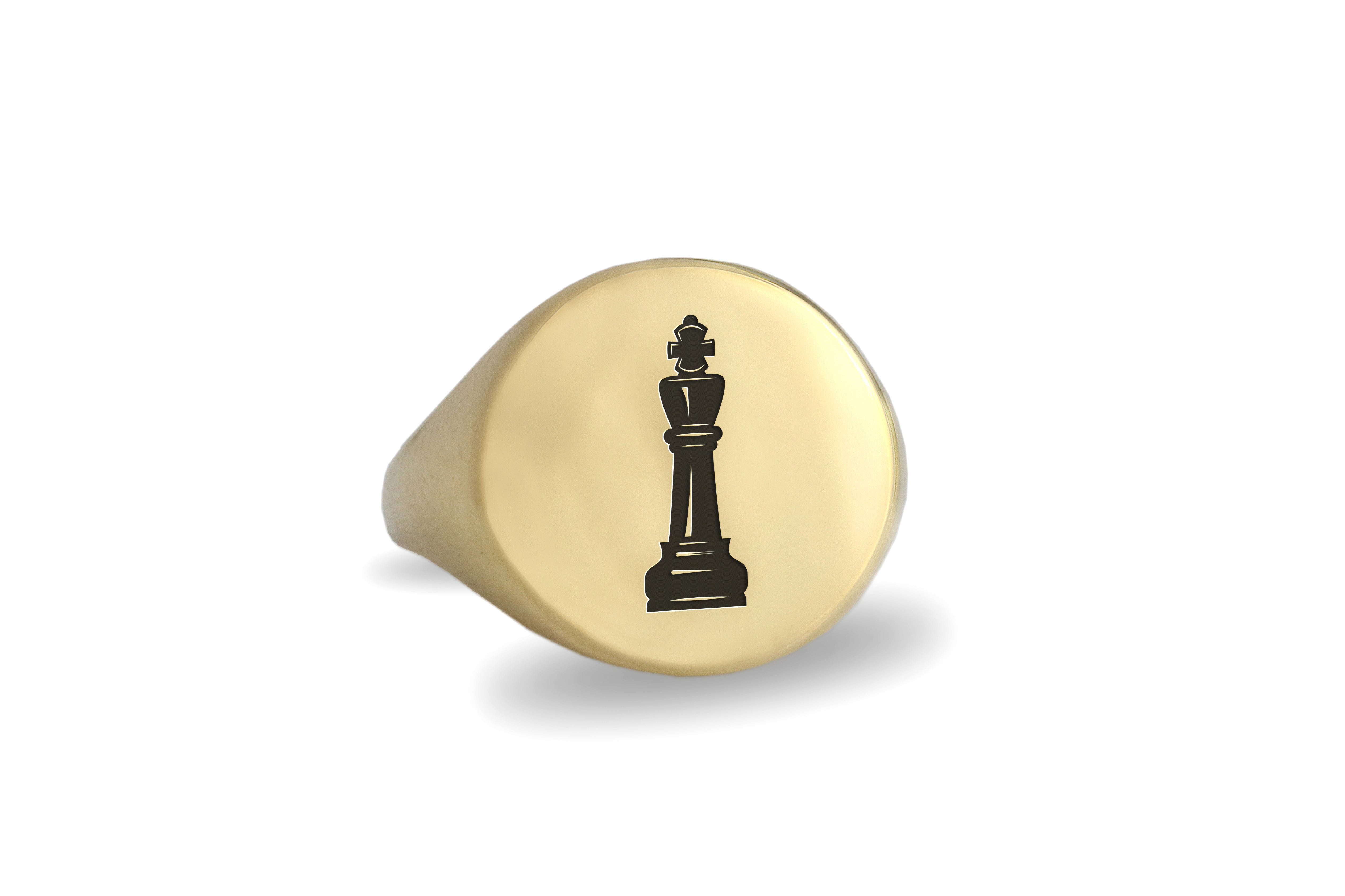 Gold Chess King Signet Ring