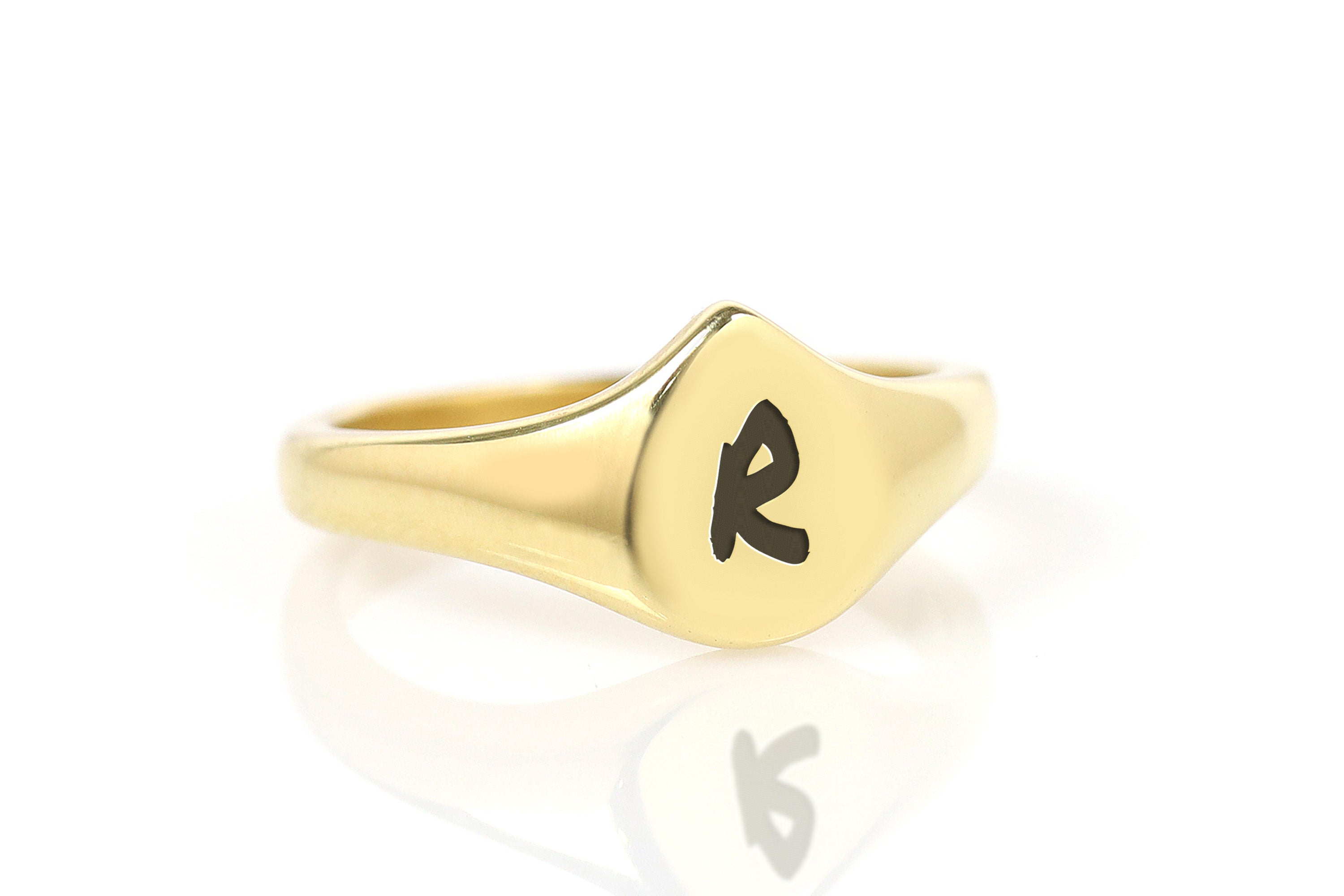 Engraved Letter Signet Ring
