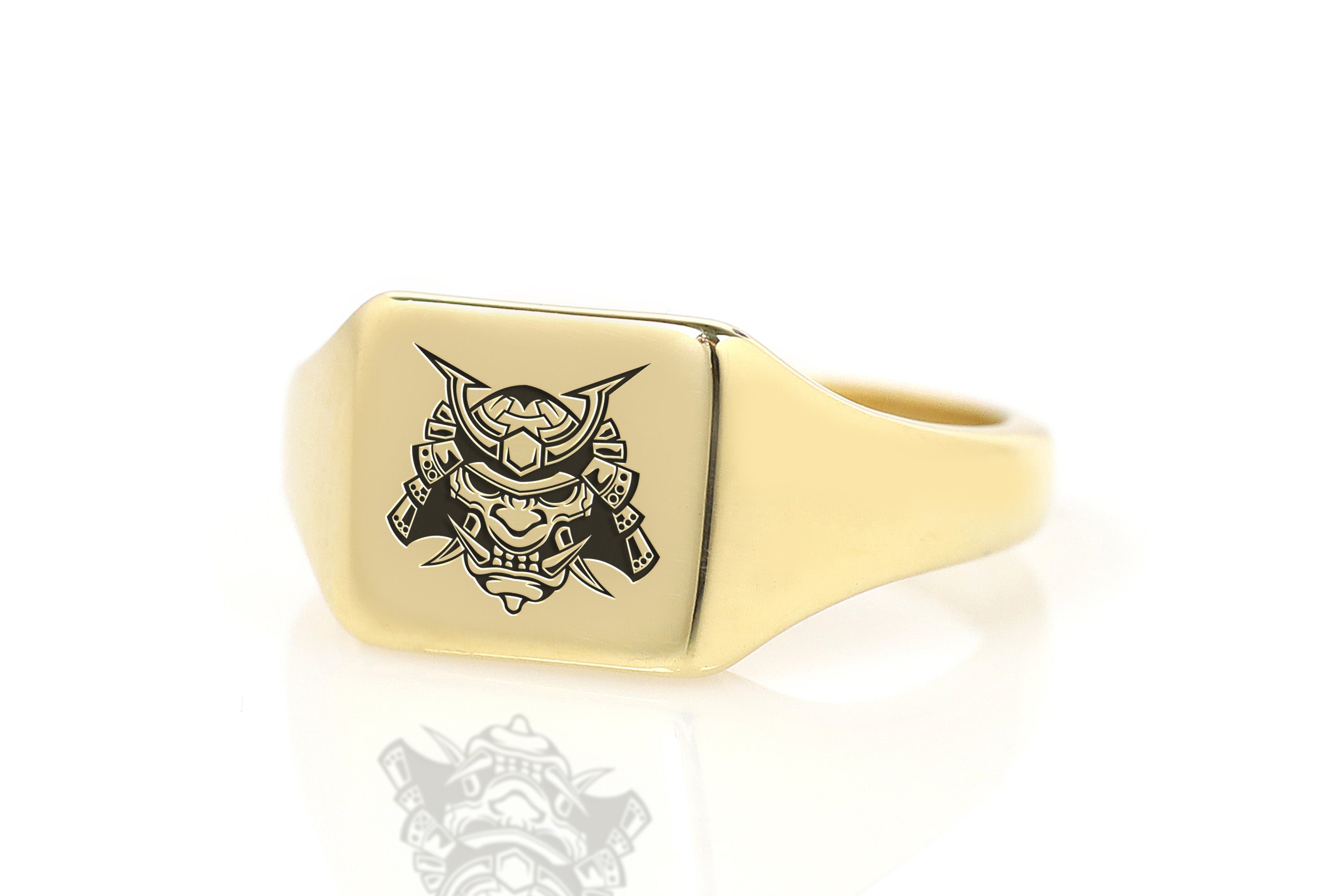 14k Gold Samurai Signet Ring
