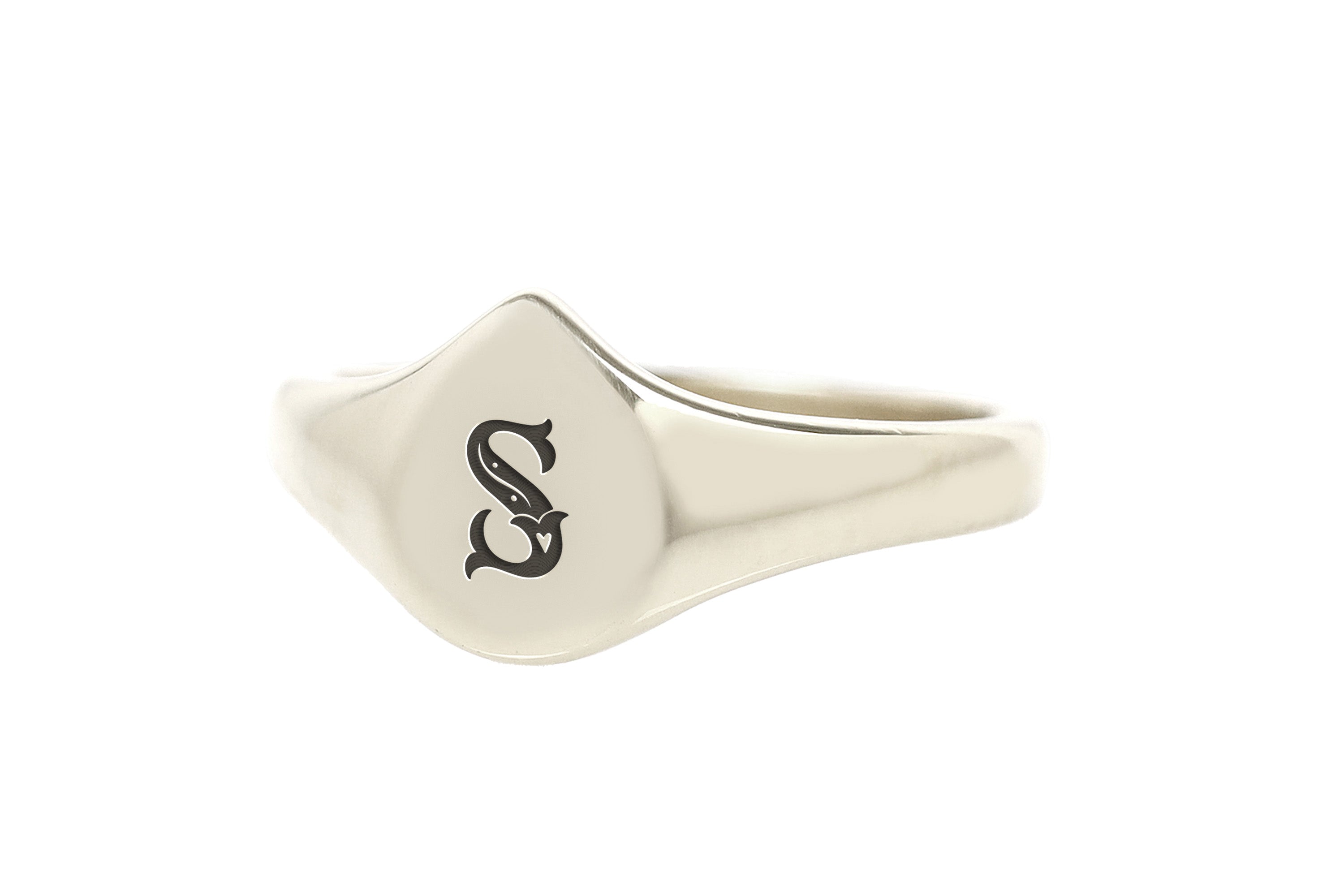 Engraved Poker Letter Ring