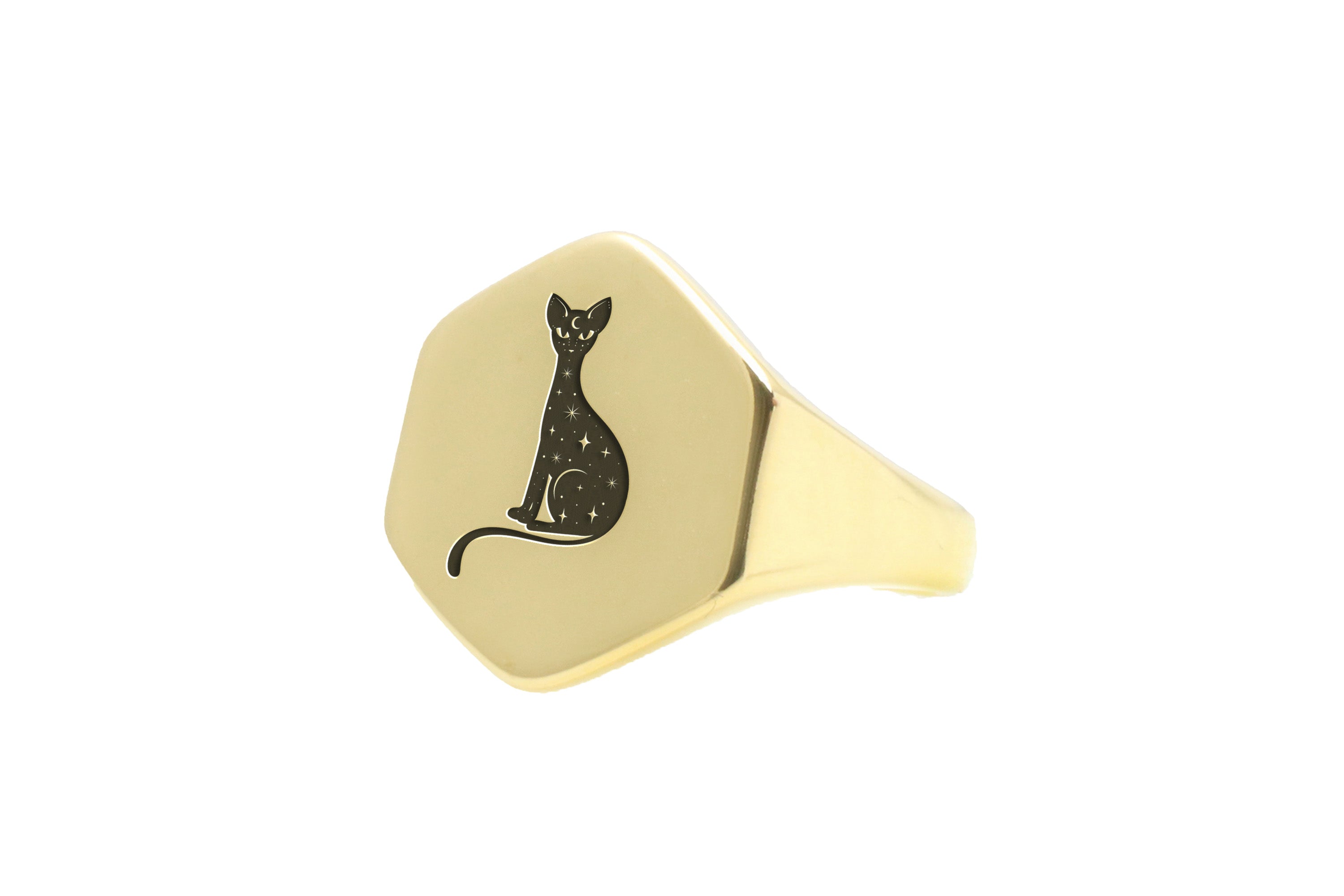 14k Gold Sphynx Signet Ring