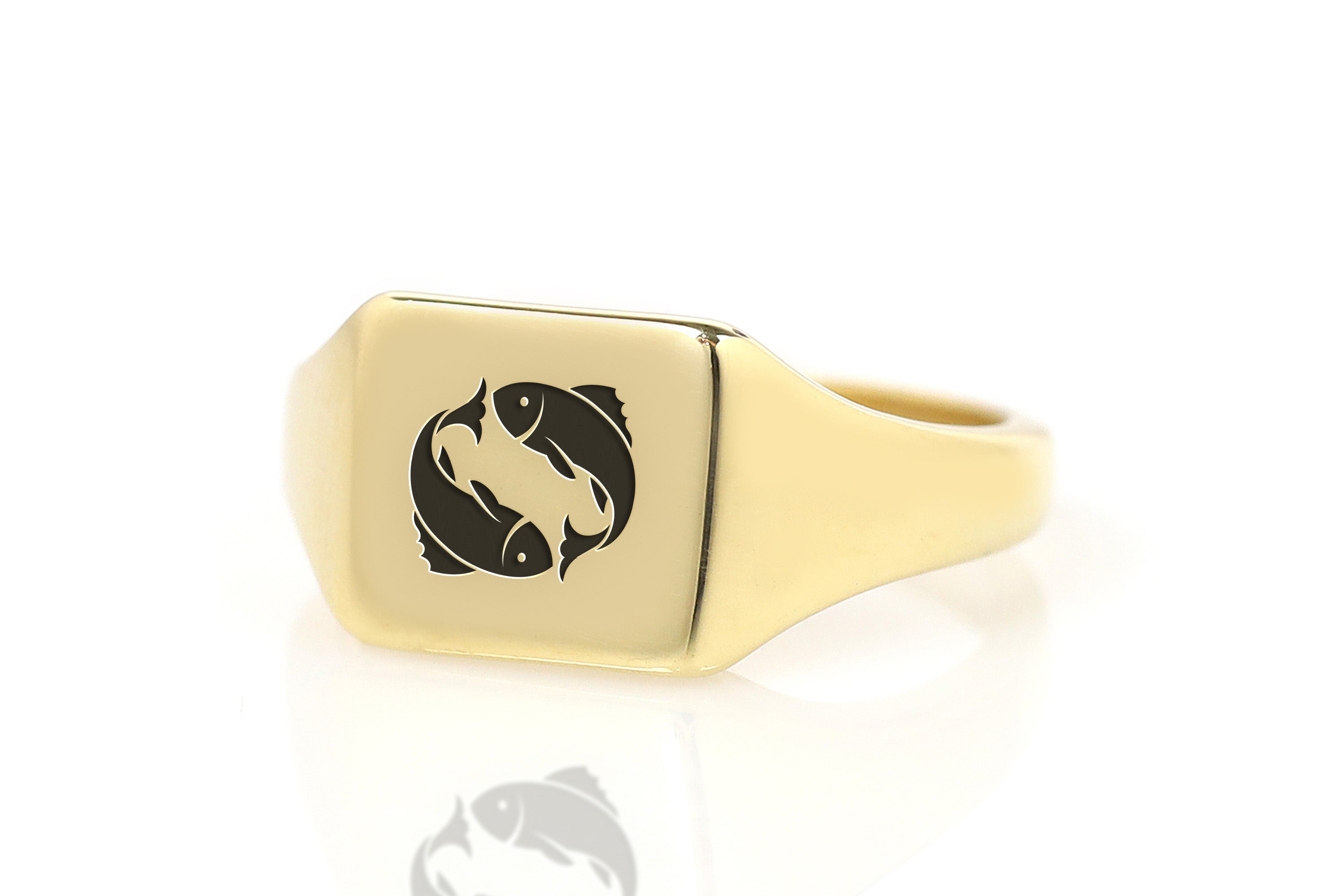 Pisces Delicate Signet Ring
