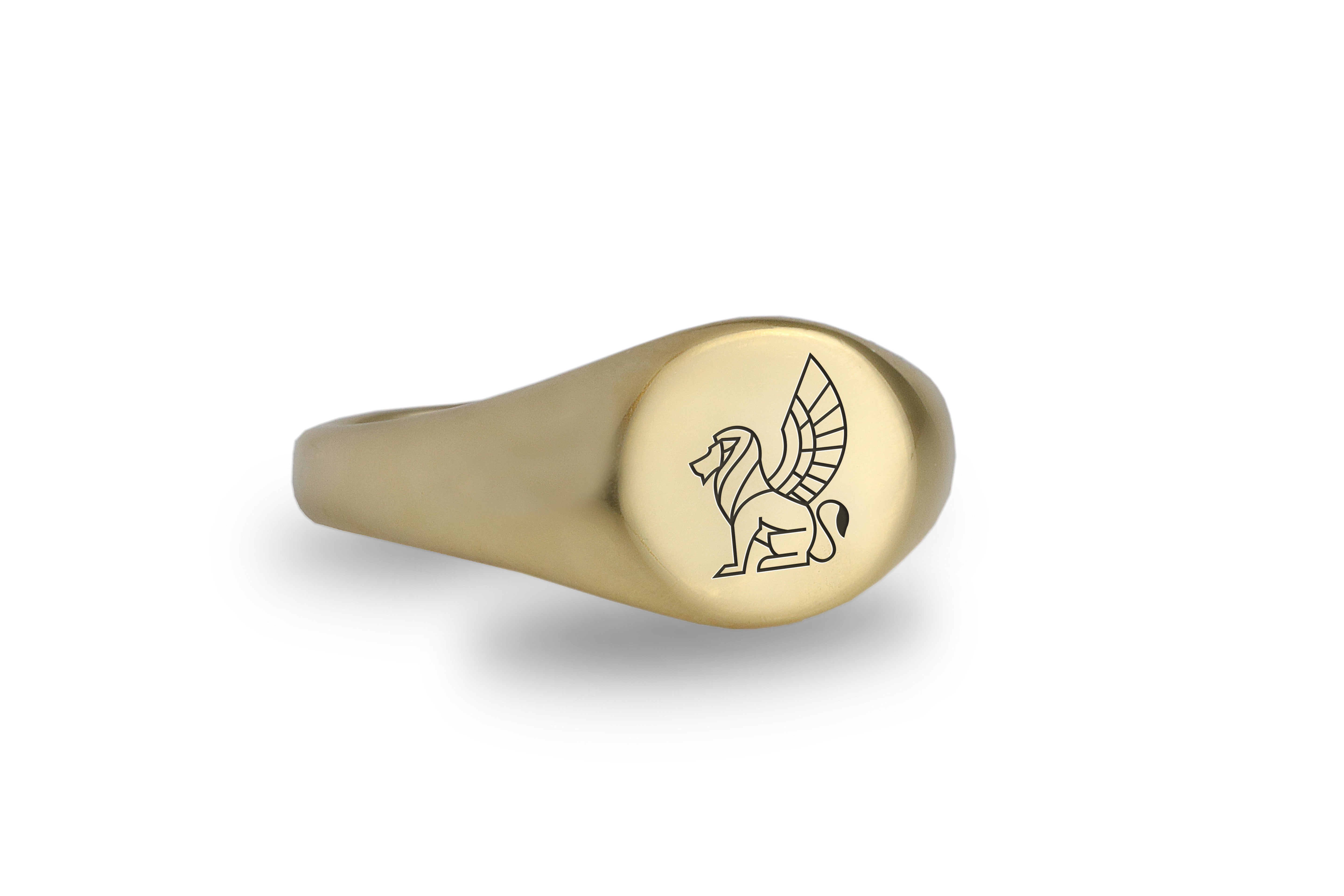 14k Gold Winged Lion Ring