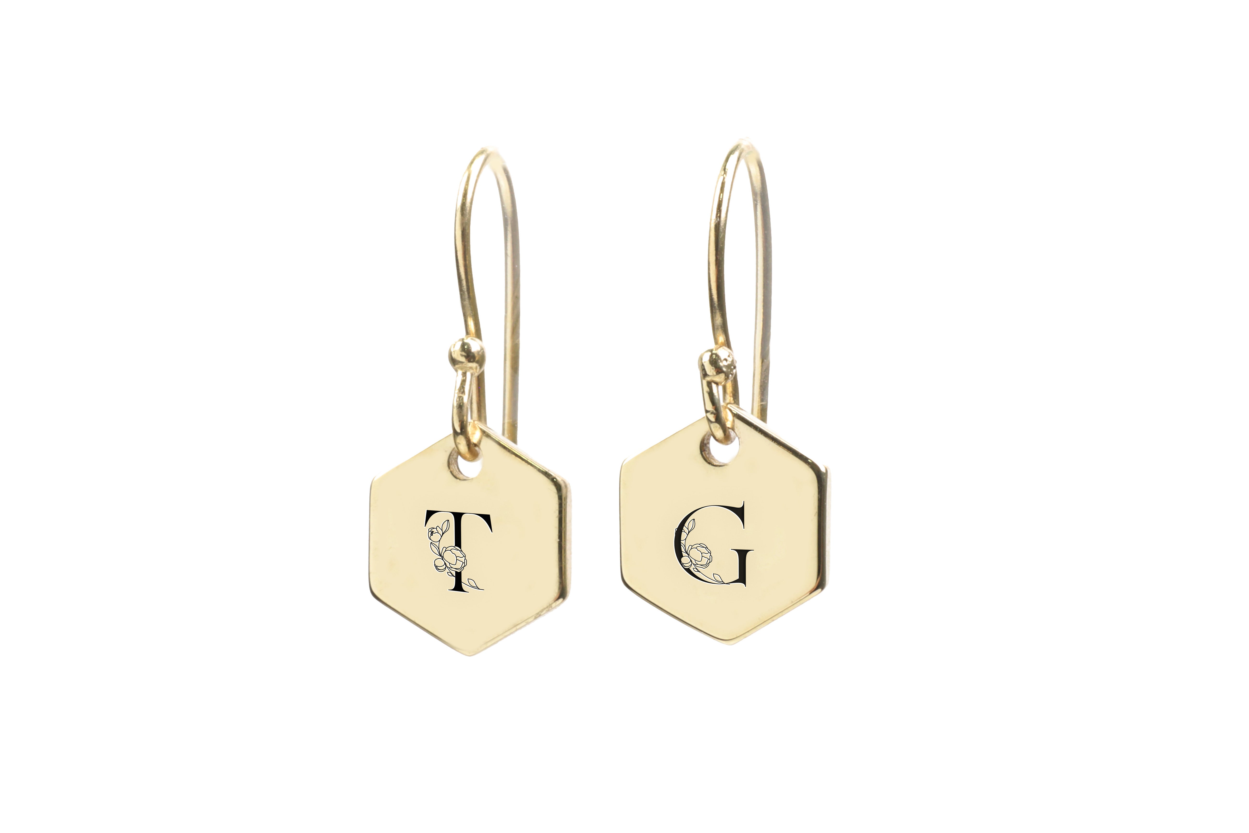 Flowered Letters Earrings