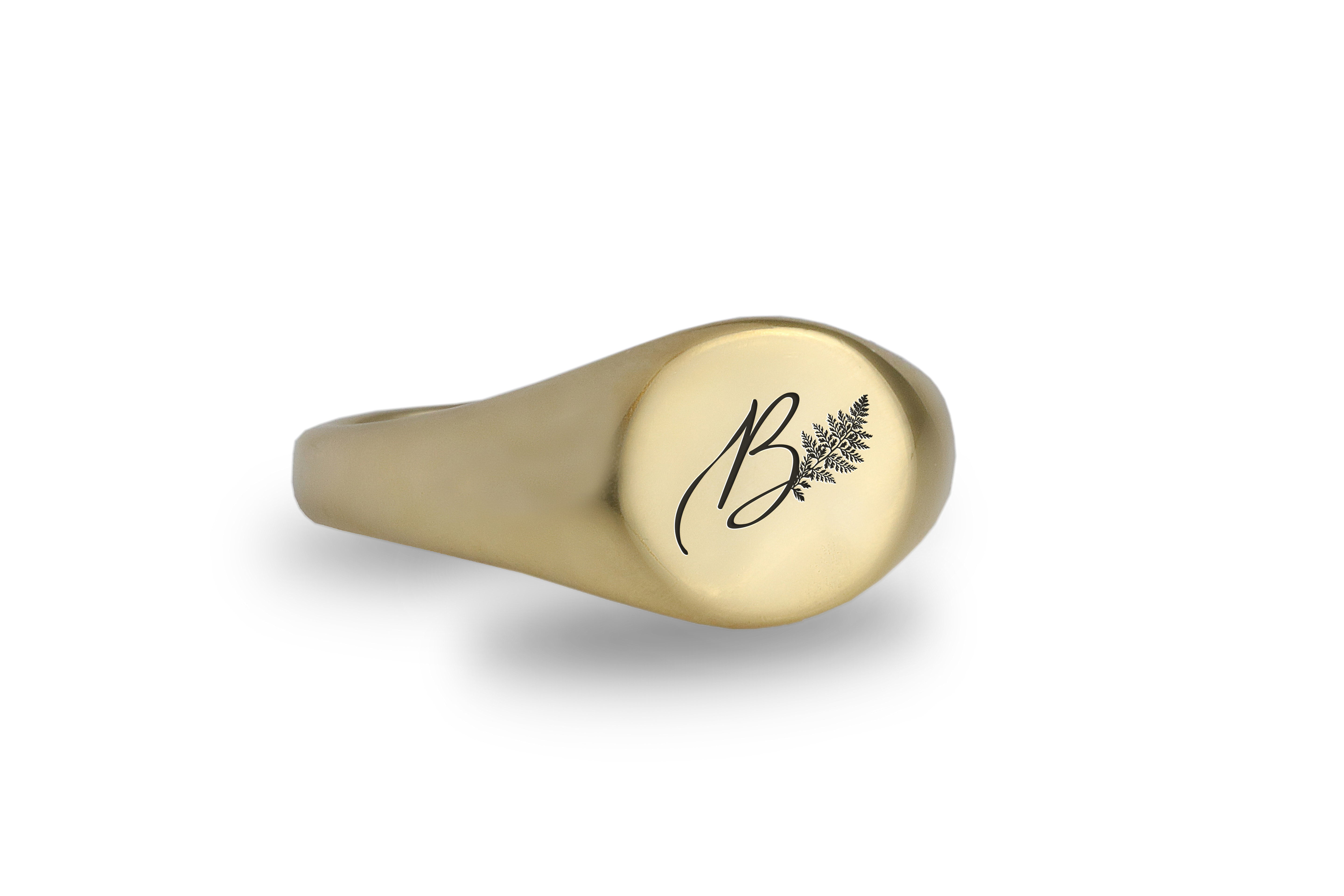 14k Gold Name Signet Ring