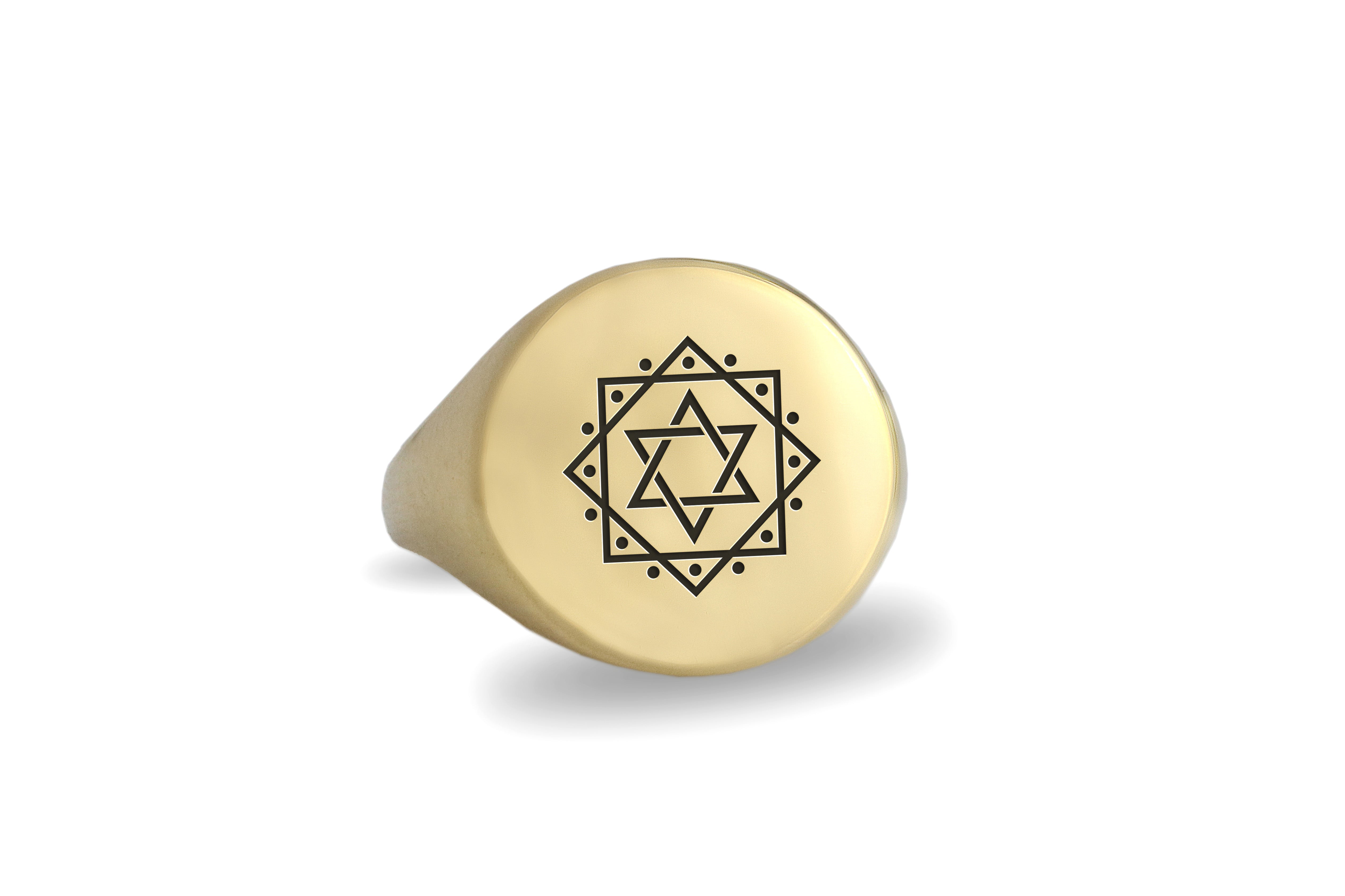 14k Gold Star Of David Ring